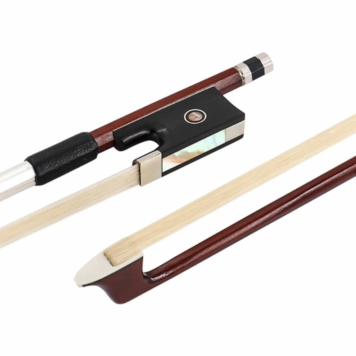 Professional 4/4 archetto in pernambuco Nasetto in ebano violino Arbor crine di cavallo bianco 4/4 Brazilwood