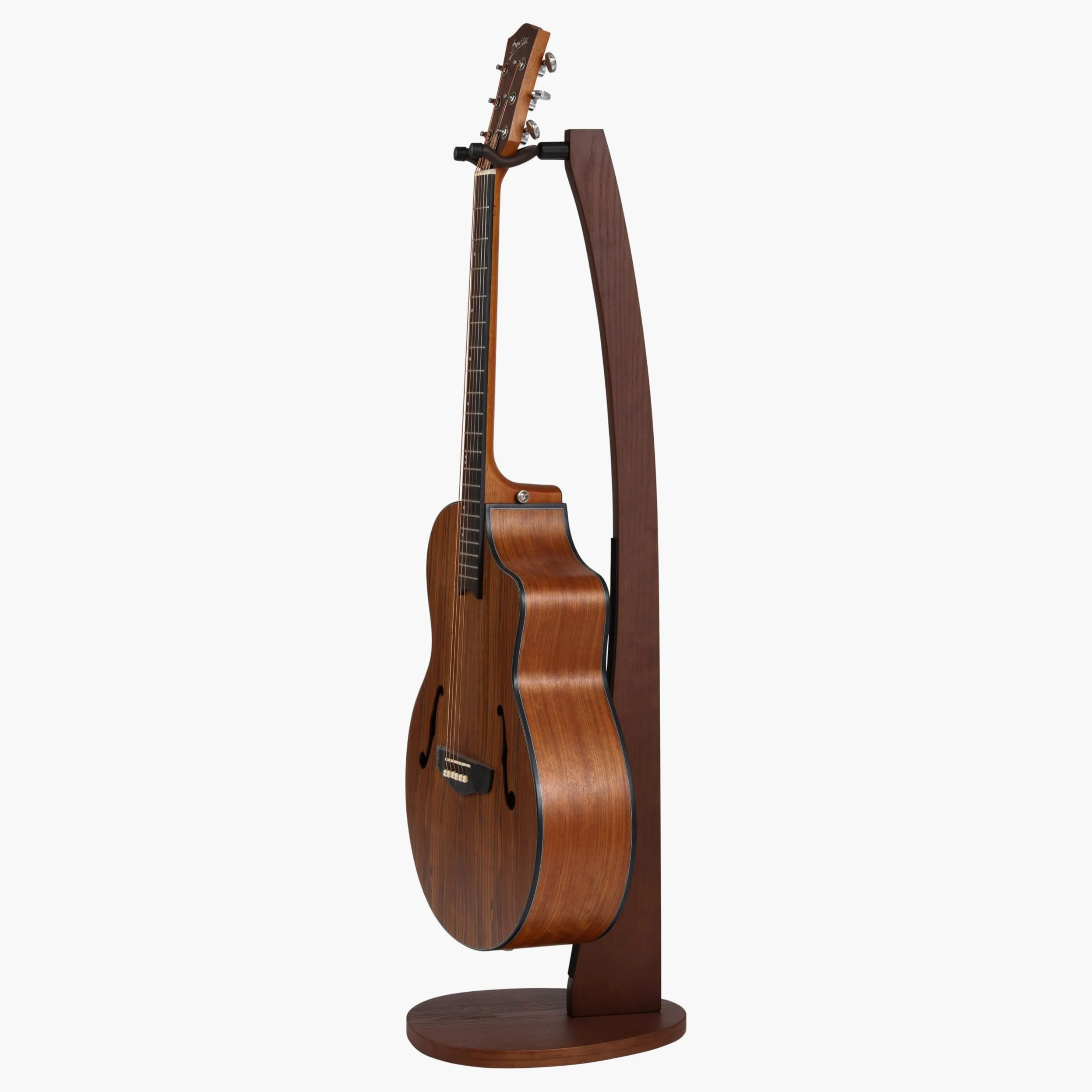 Nefelibata Supporto per chitarra in legno, realizzato a mano, in legno di frassino massiccio, design semi-curvo, ideale per chitarre acustiche, chitarre classiche, banjo, mandolini(marrone scuro)