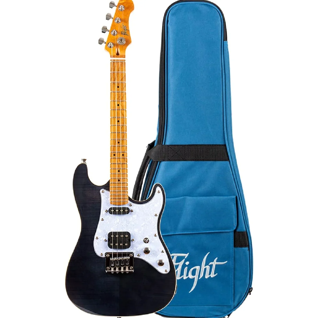 Flight Ukeleles Pathfinder Solid Body Trasparente Nero Elettrico Tenore Ukulele
