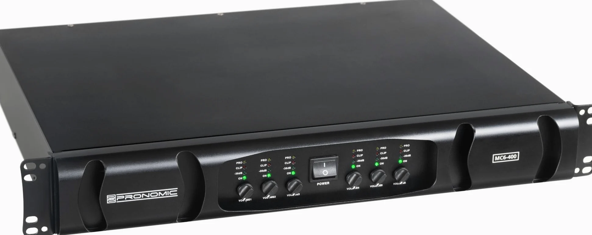Pronomic MC6-400 Finale - Potenza in uscita (4 Ohm): 6x 600 Watt - Modalità Stereo, Parallel o Bridged - Frequenza crossover regolabile - Tipo di circuito: Class D
