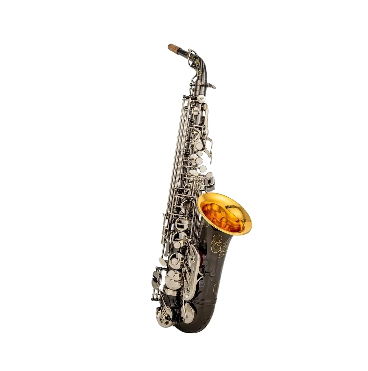 Professionale Sassofono Sassofono Contralto Nero in Lega di Nichel Argento Contralto Sax Strumento Musicale in Ottone con Custodia Bocchino (Color : 02)
