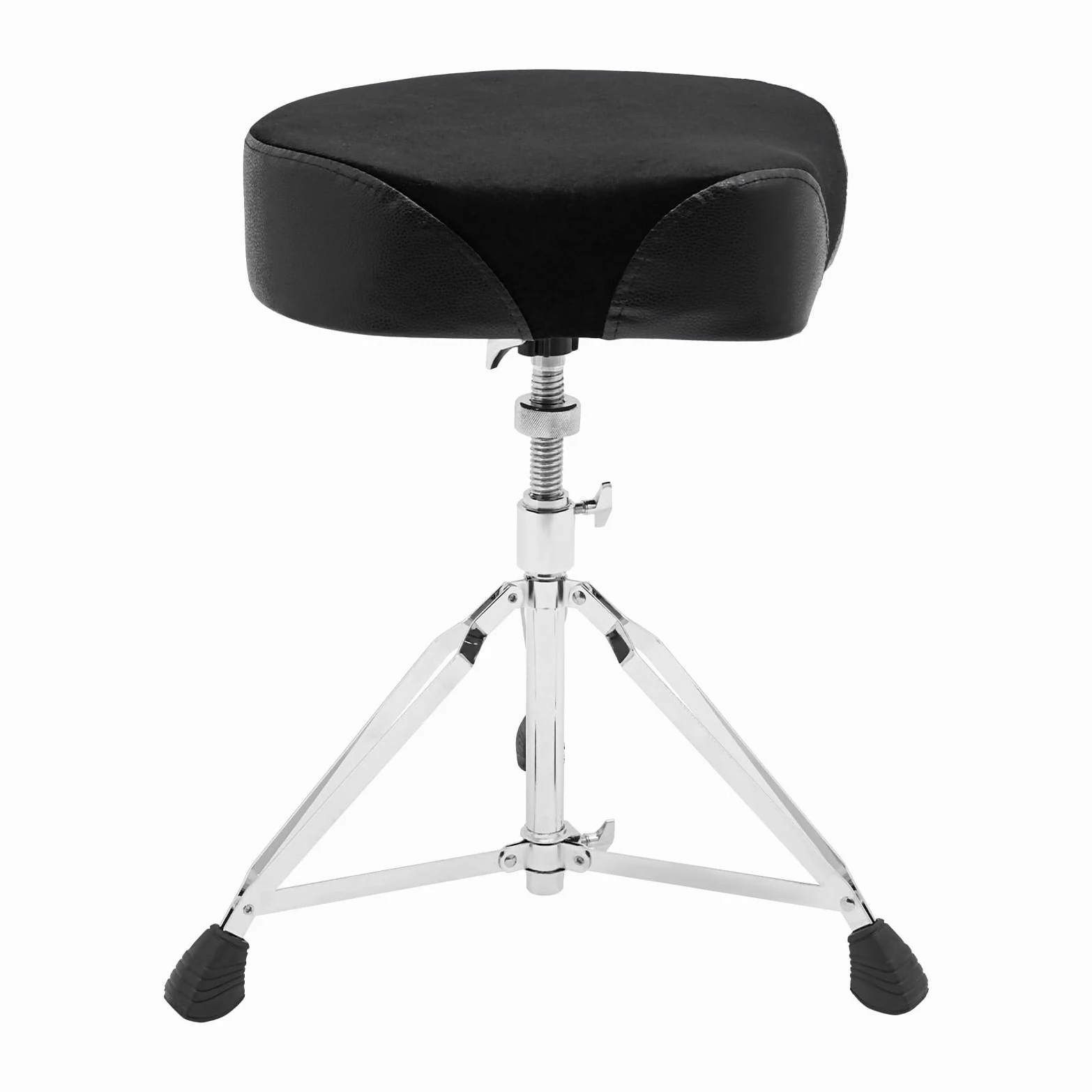 Sgabello a forma di sella pieghevole regolabile in altezza 45 – 68 cm Drummer Throne Stool sgabello batteria nero + argento