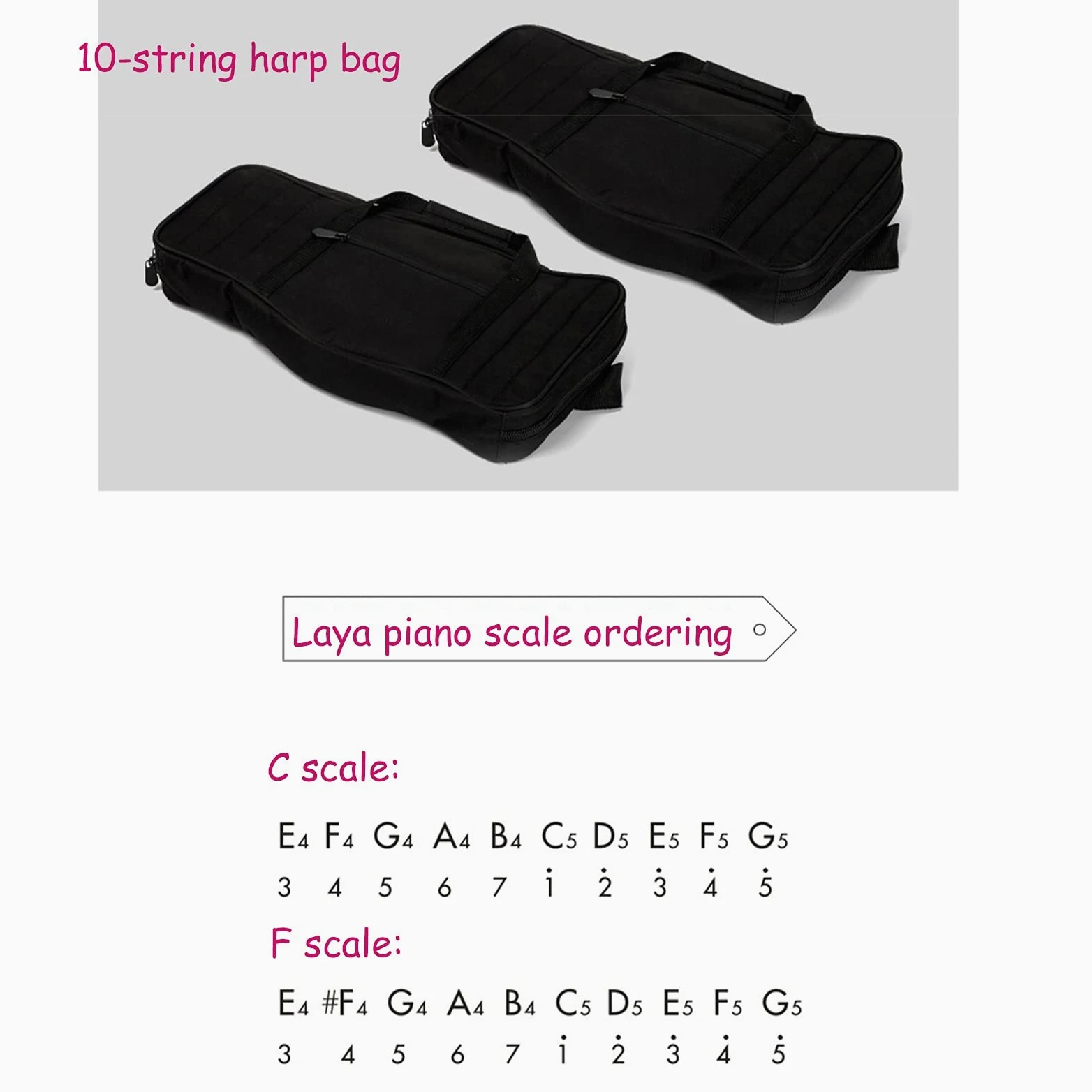 Arpa Lira Classica a 10 Corde in Metallo, Piccola Arpa per Principianti, Portatile, Facile da Imparare, Strumento Musicale Lira con Borsa per Il Trasporto (Stile: A)