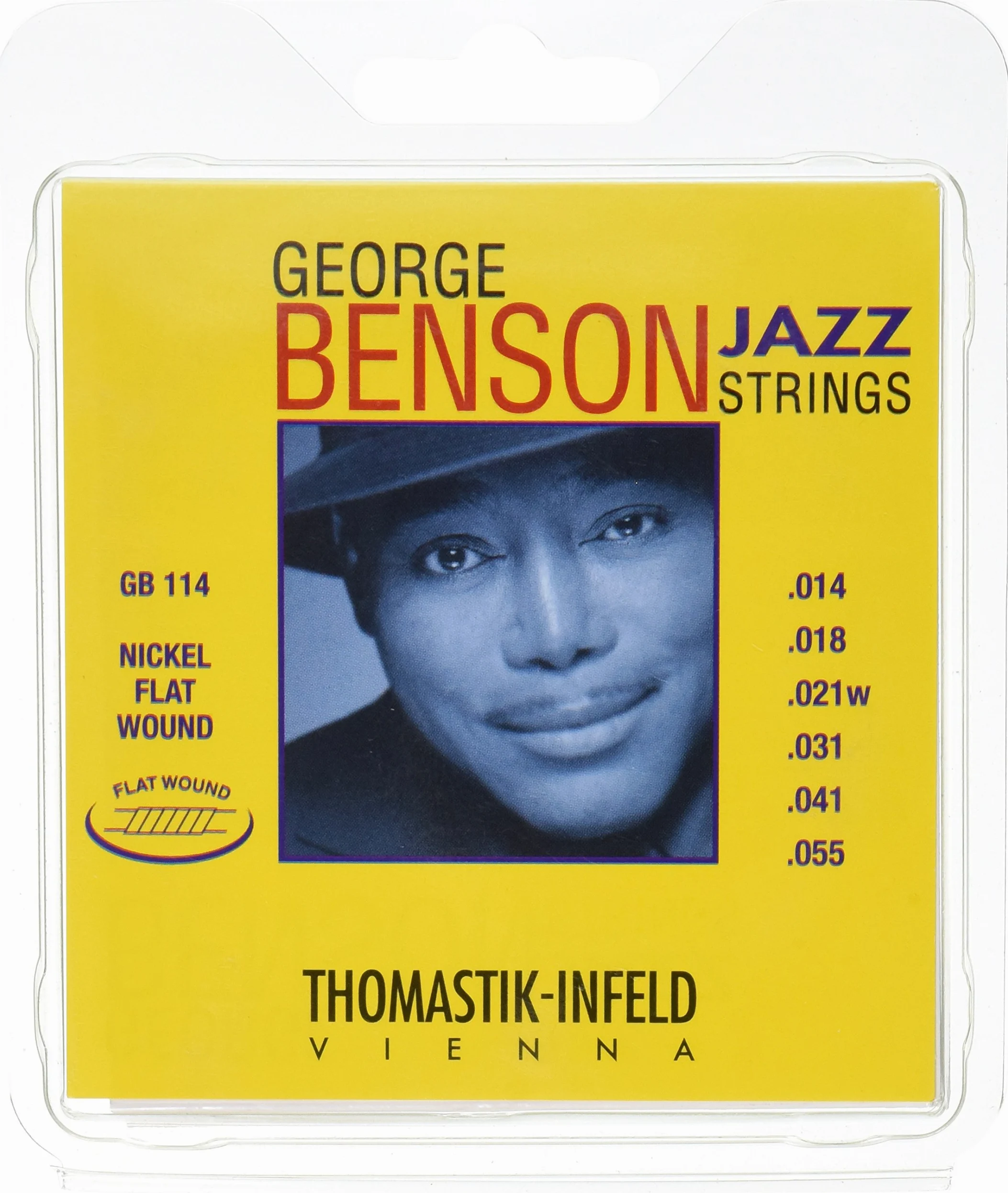 Thomastik-Infeld, Corde per chitarra elettrica George Benson Jazz Guitar, Set, GR114, Heavy nickel flatwound, .014 - .055fw