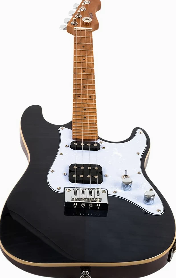 Flight Ukeleles Pathfinder Solid Body Trasparente Nero Elettrico Tenore Ukulele