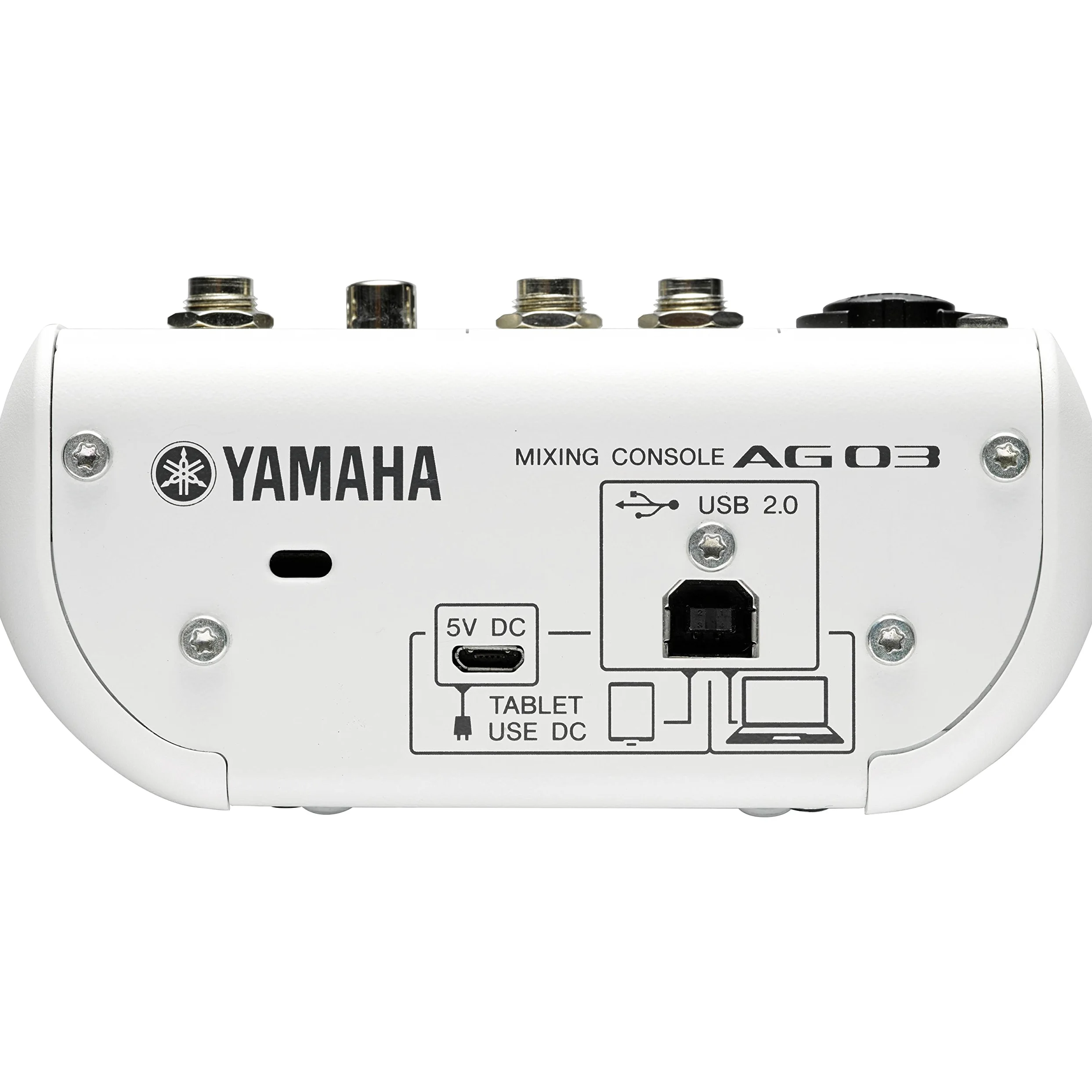 AG03 Mixer Audio Console Multifunzione, con Interfaccia Audio USB, 3 canali, per Registrazione Live, Streaming, Webcasting / Podcasting, Bianco