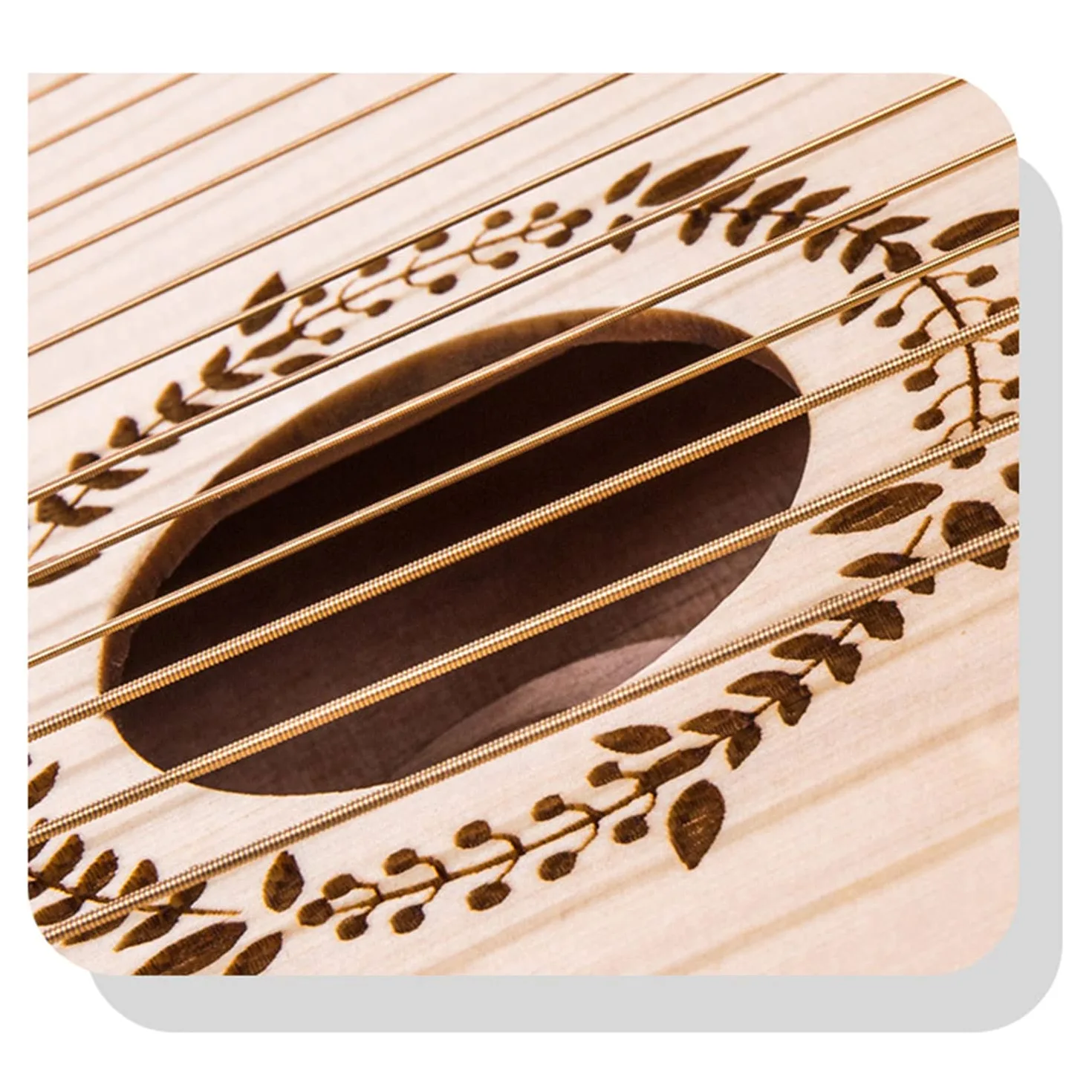 Arpa portatile 24 corde in mogano con custodia, corda ricambio, chiave per l'accordatura, manuale d'uso, strumento musicale lira per amanti della musica e principianti.