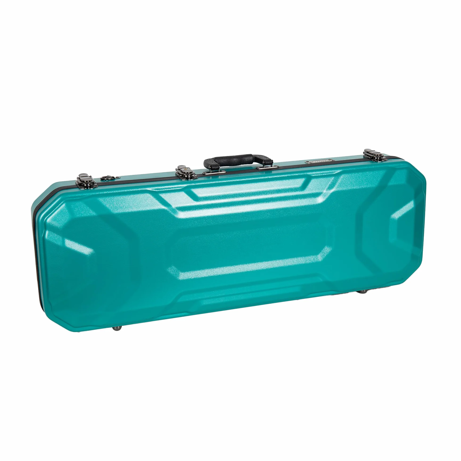 Crossrock Custodia oblunga per violino 4/4, include scomparto interno, 2 supporti per archetto, blocco di sicurezza e cinghie staccabili, colore blu menta (CRA860VFMB-R)