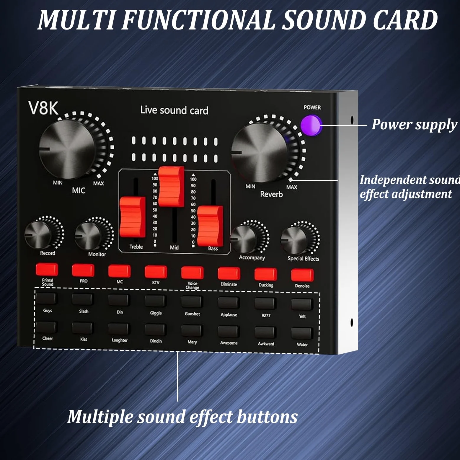 Podcast - Microfono per gamer e mixer all-in-one, perfetto per Live Streaming, YouTube, Gaming