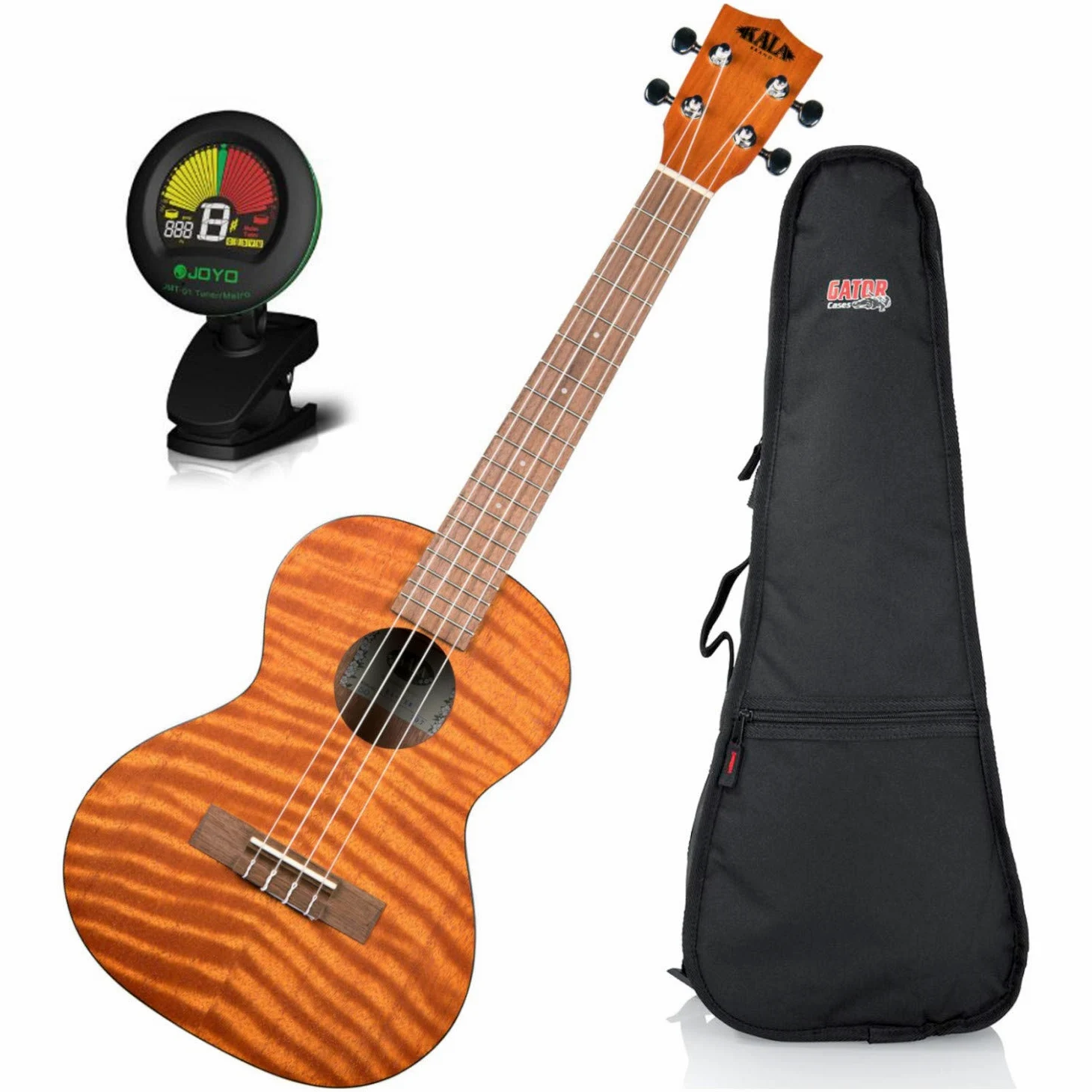 Kala ka-tem ukulele tenore in mogano esotico W/custodia imbottita e accordatore