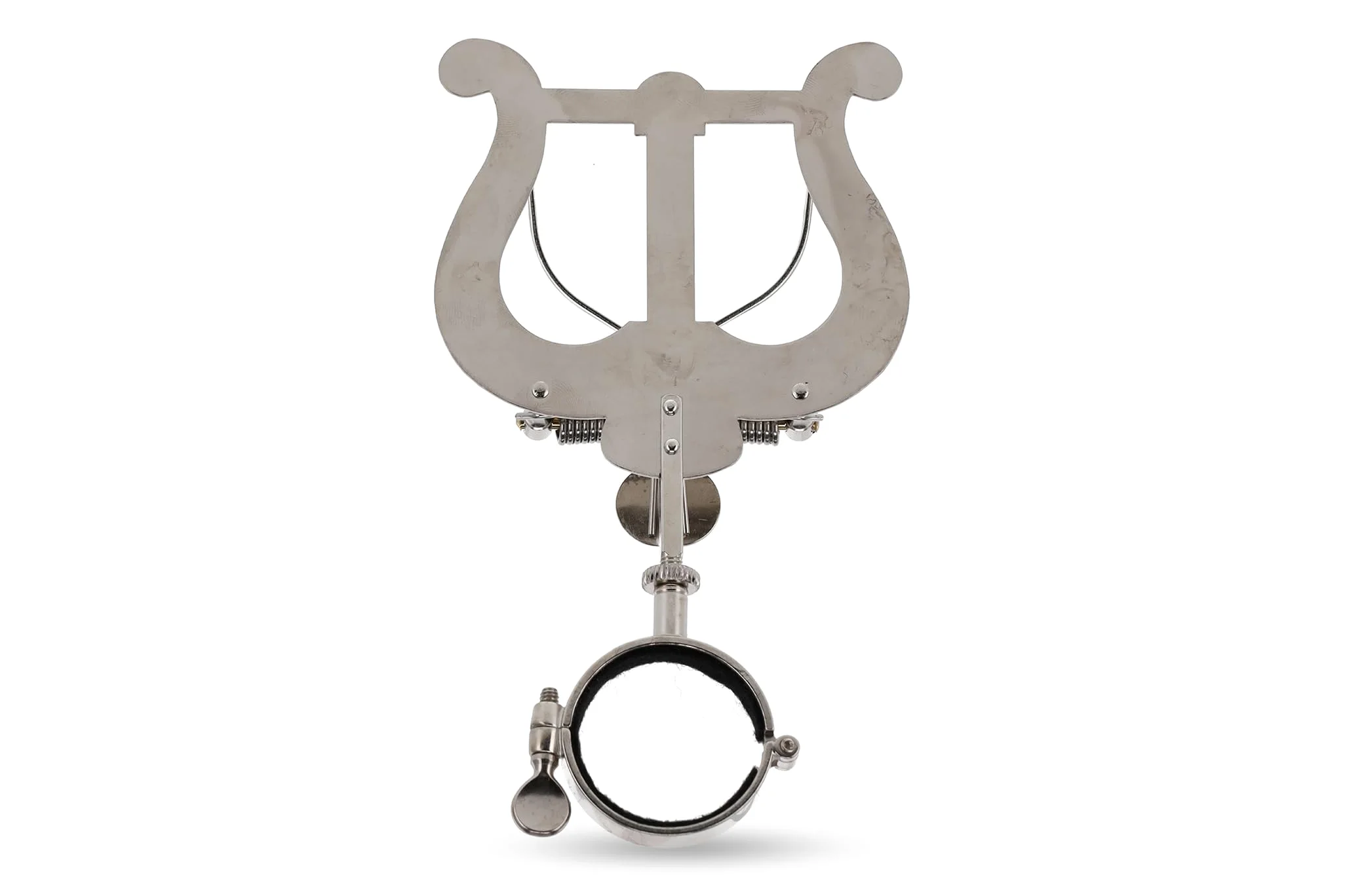 GEWA Porta spartiti da marcia Bb-Clarinetto - Nichelato - Grande Lira - 2 Pulsanti - Diametro anello 33 mm