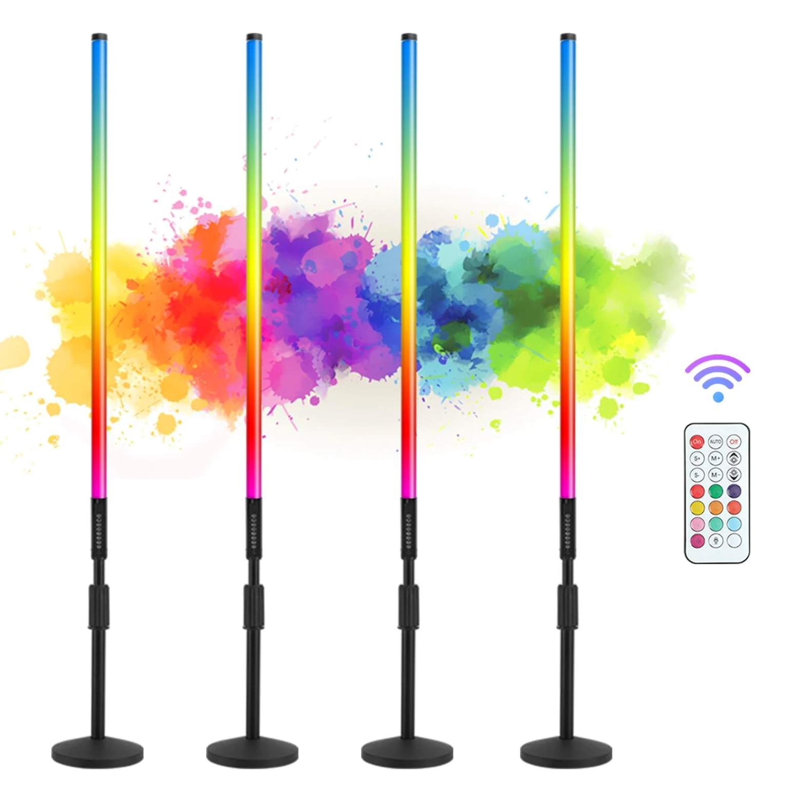 Barra di Luci a Tubo LED RGB da 4 Piedi con Supporto, Borsa di Trasporto, Batteria da 5000mAh, 500+ Effetti di Illuminazione, Sincronizzazione Musicale per DJ, Festa, Matrimonio, Danza, Video