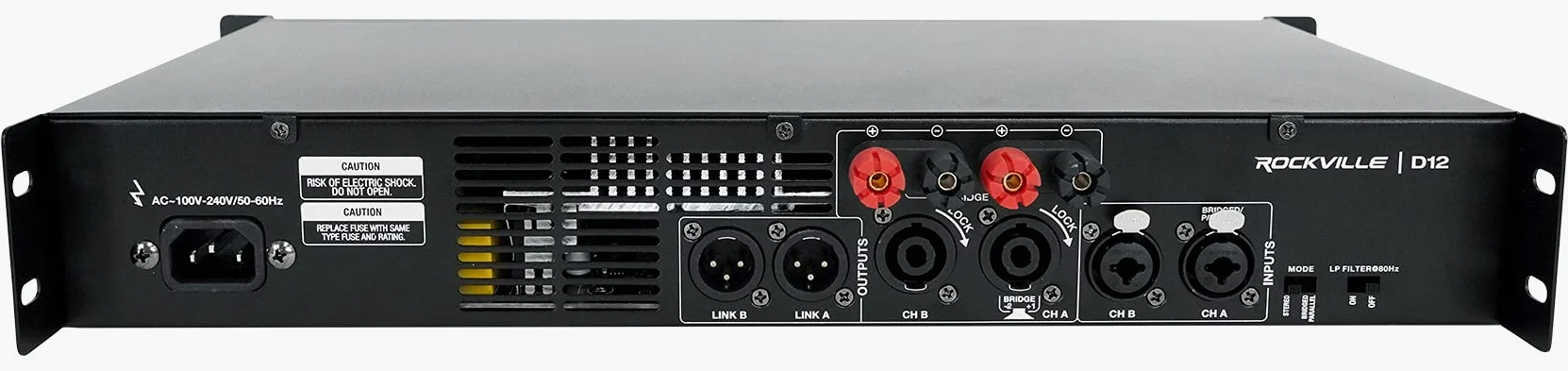 Rockville D12 5000w Picco/1400w RMS Amplificatore di Potenza 2 Canali Classe D Pro/DJ Amp