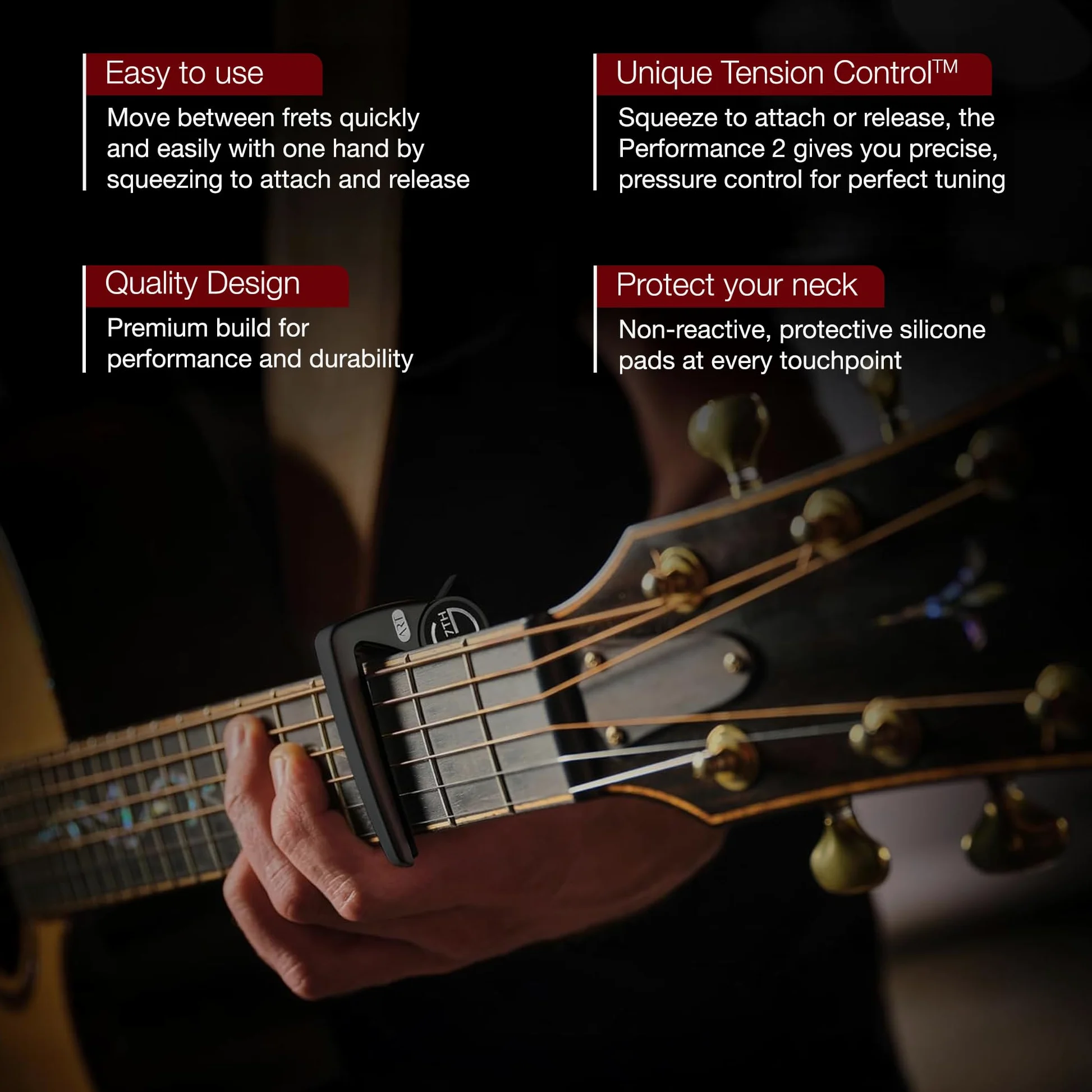 G7th Performance 2 Silver Capotasto Chitarra Classica – Controllo della tensione rivoluzionario – Il capotasto premiato per chitarre classiche e flamenco