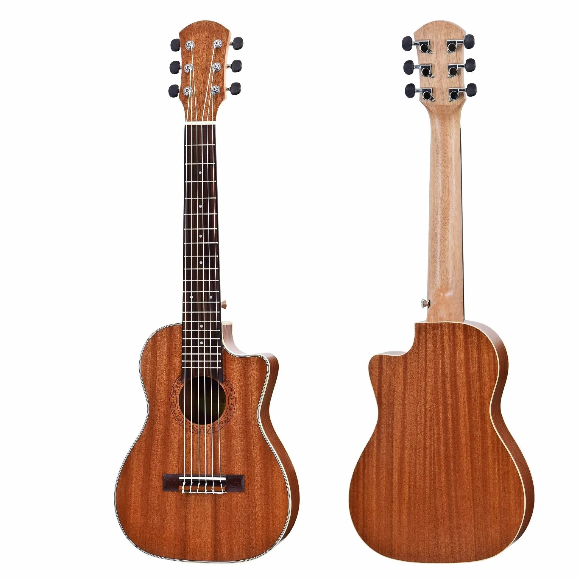 Ukulele Mini Chitarra Elettrica Ukulele Cutaway da 30 Pollici, Chitarra Acustica Baritona Chitarra da Viaggio Ukulele A 6 Corde