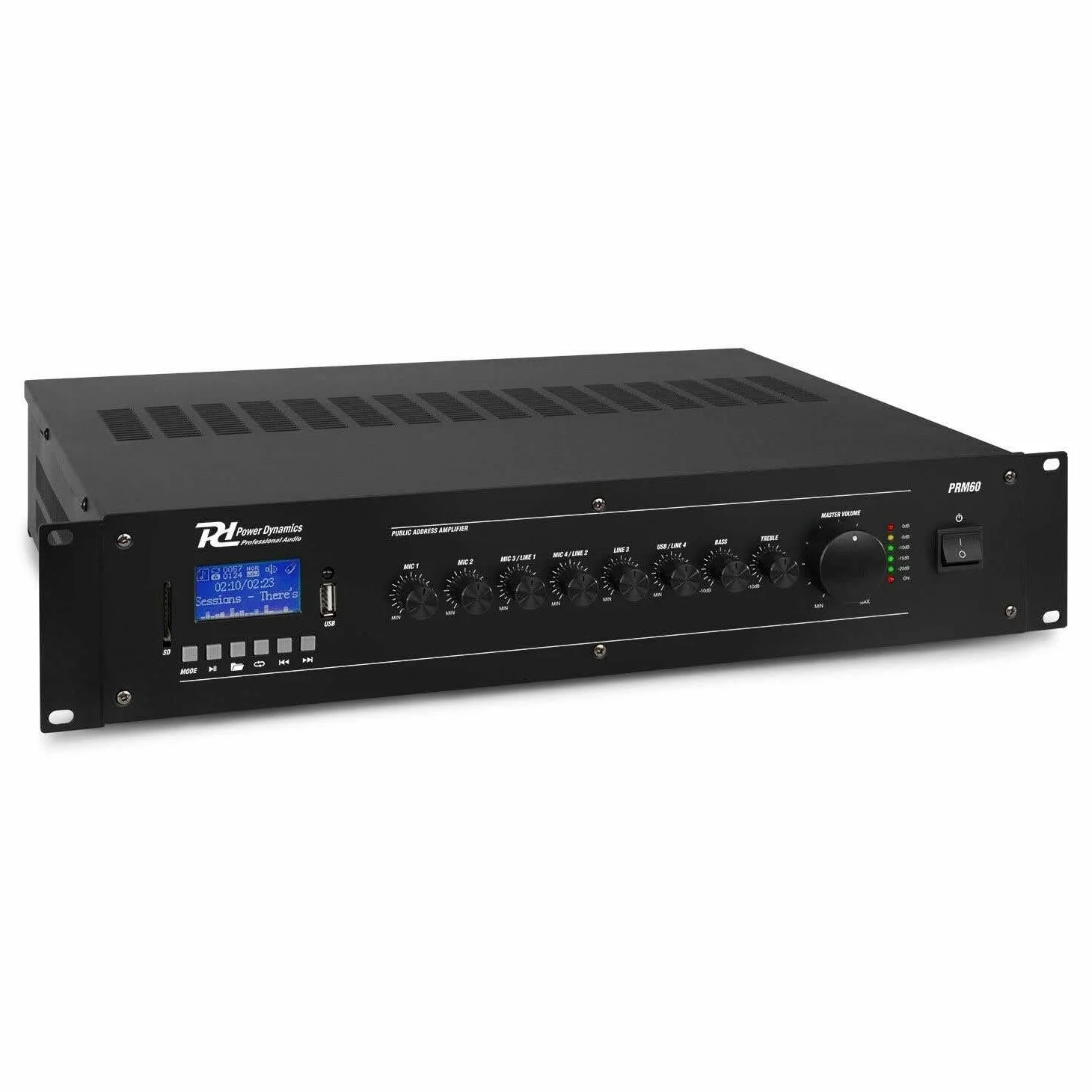 Amplificatore 60W mono zona da 100V 8Ohm con BT, SD, USB mod. PRM60