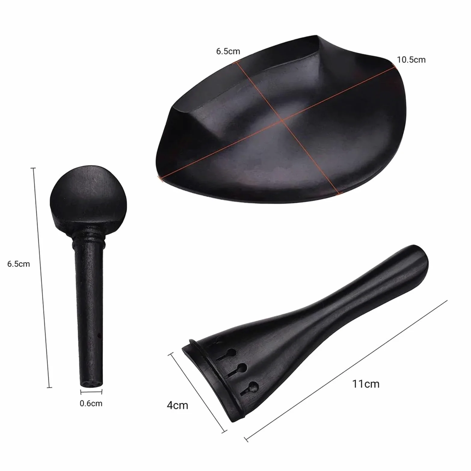 Kit di accessori per violino a grandezza naturale 4/4 Mentoniera 4 piroli 4 accordatori fini Tailgut Endpin Ponte in acero accessori per violino