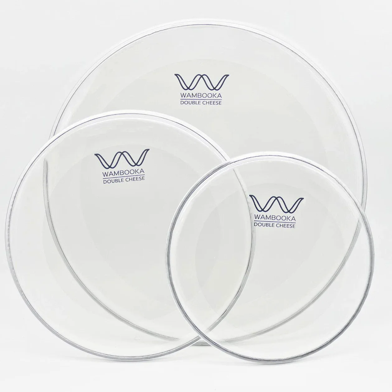 Double Cheese Drum Head Pelle doppio-strato trasparente idraulica da 14mil Disponibile nelle misure: 8″- 22″. (SET2 10″, 12″, 16″- 2PLY DOUBLE OIL CLEAR CHEESE)