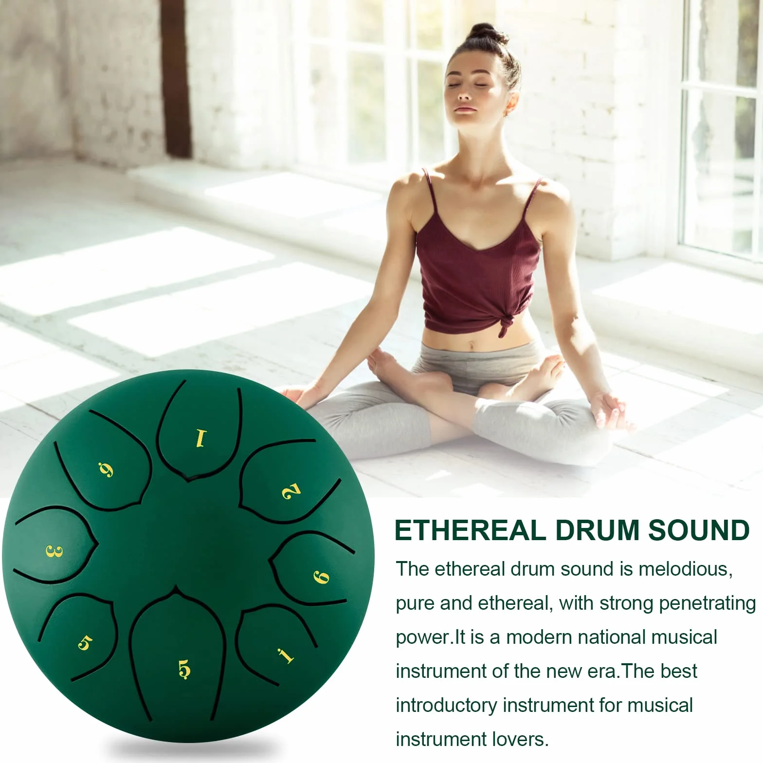 Steel Tongue Drum,6 Pollici 8 Note Do Maggiore Accordato Tamburi in Acciaio,Strumento a Percussione con Bacchette per Tamburi Carry Bag Note Sticks per Meditazione Yoga Zazen Sound Healing