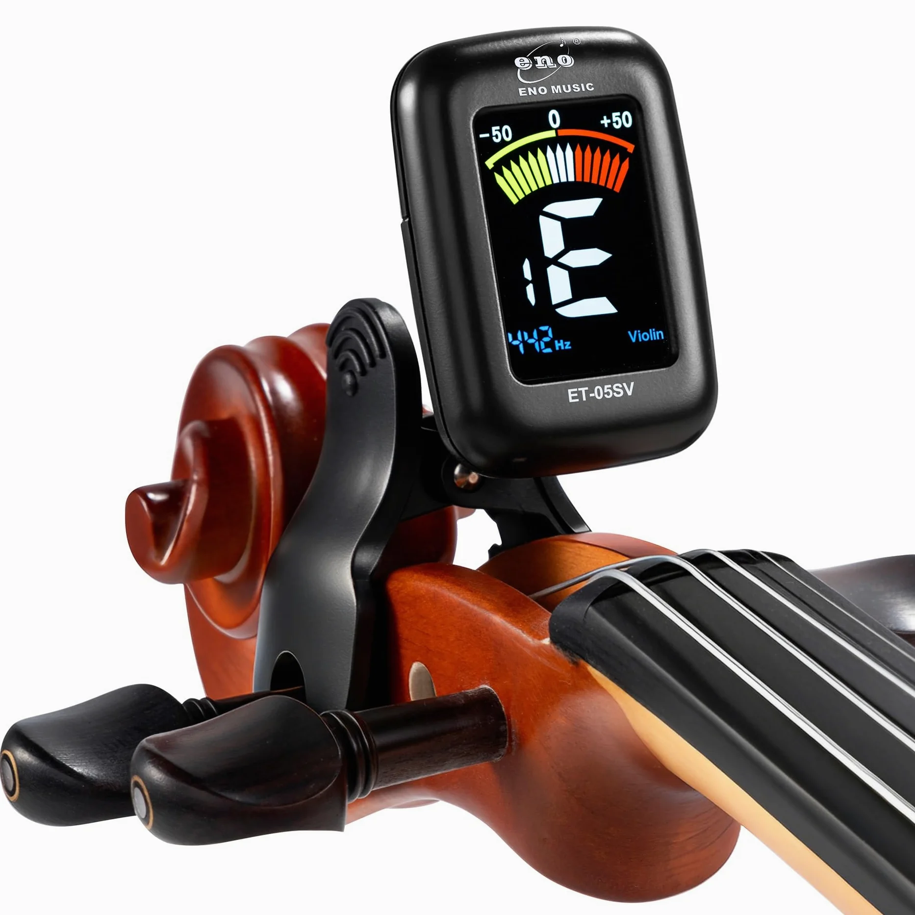ENO MUSIC Accordatore professionale per violino e viola, display LCD colorato, facile da controllare, con clip