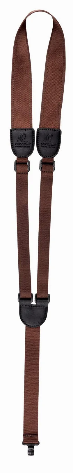 Ortega Guitars Nylon Schallloch Gitarrengurt - für Akustik Bass - Nylon Straps Hook Series - braun (OGSHK-BR)