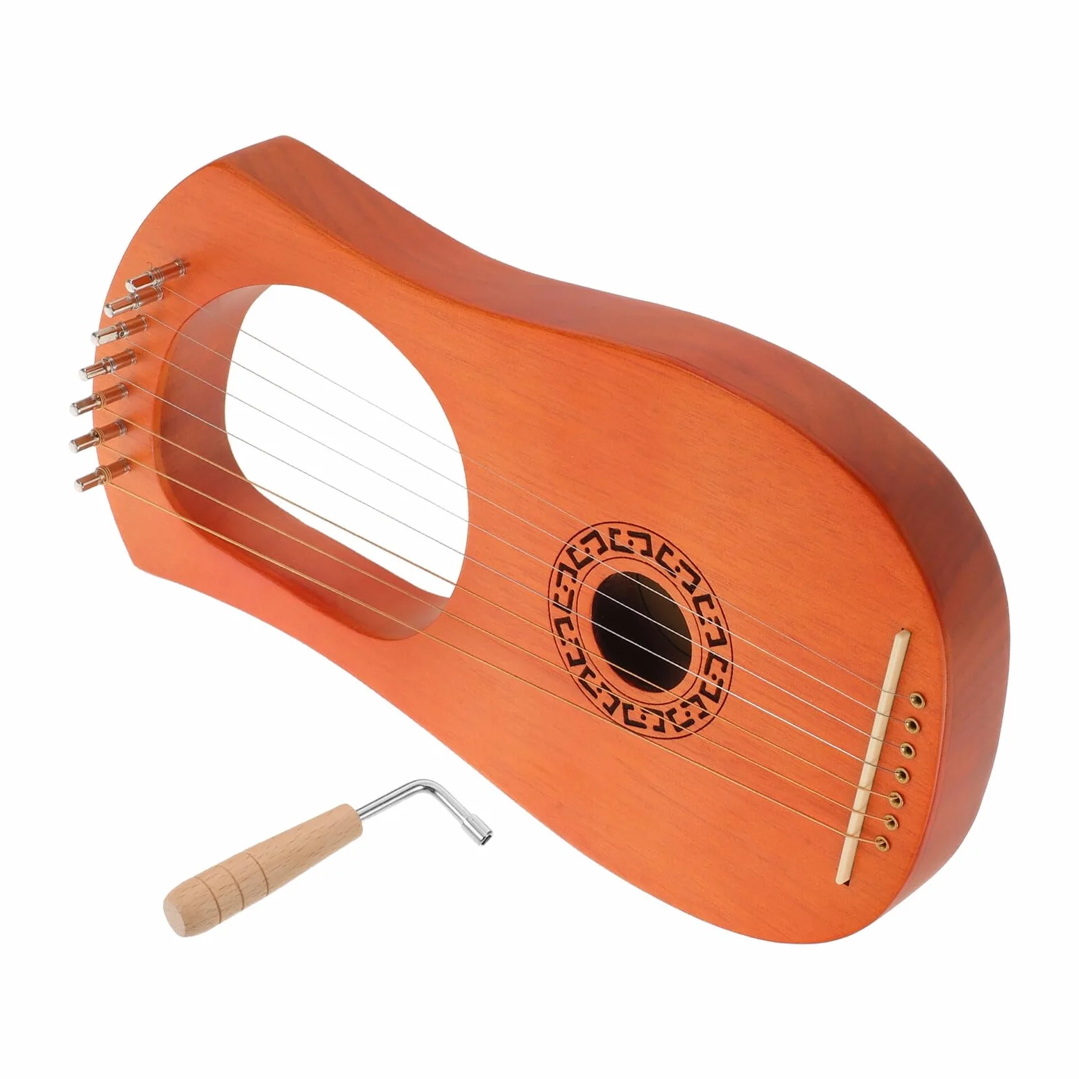 Beaupretty Arpa Lira Portatile in Legno a 7 Corde per Principianti e Adulti, Piccolo Strumento Musicale a Lira, Strumento Multiuso per Educazione Musicale e Intrattenimento