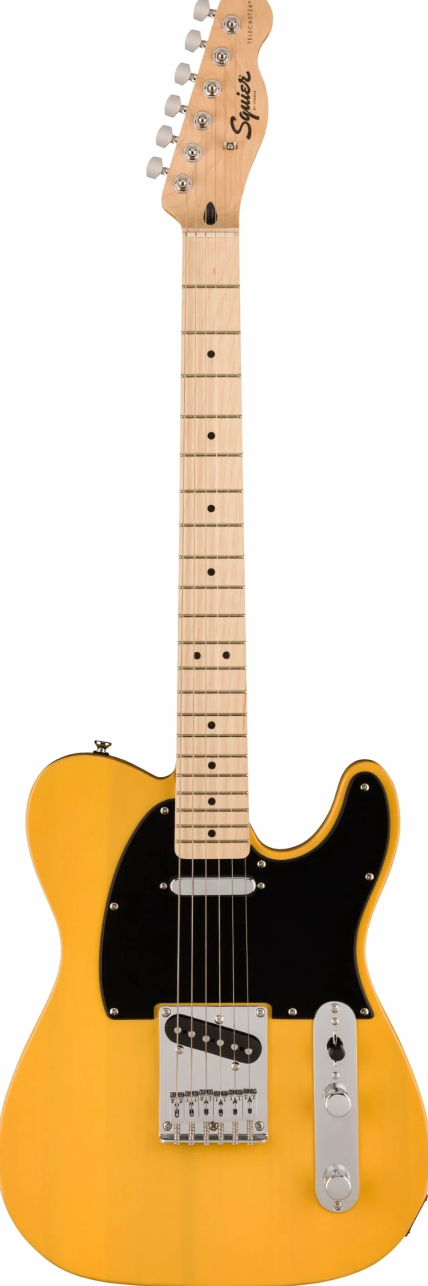 Squier by Fender Sonic Telecaster – Chitarra Elettrica, Tastiera in Acero, Battipenna Nera, Butterscotch Blonde, Pickup Single-Coil, Include Lezioni Virtuali su Fender Play