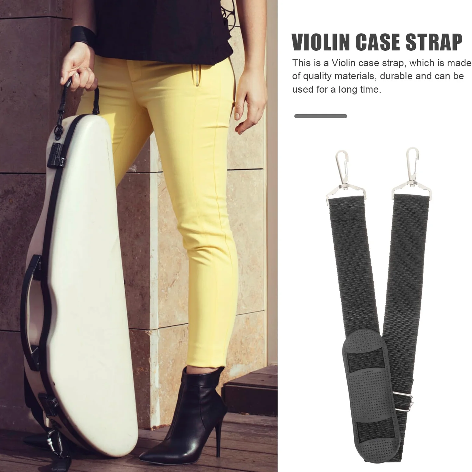 Alasum Cinghie Imbottite Spallacci Comodi 2 Pezzi Set per Custodia Violino in Canvas Nero per Performance all Aperto