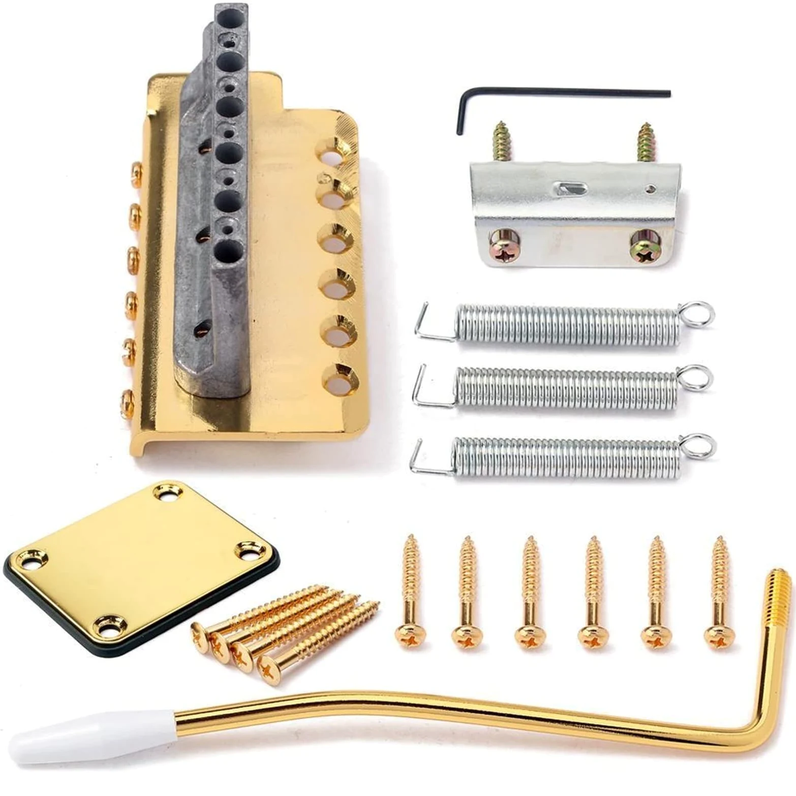 6 Corde per Chitarra Elettrica Ponte Tremolo Strumento Fai da Te Parti di Ricambio per Chitarra Elettrica Oro Kit Ponte per Chitarra elettrica