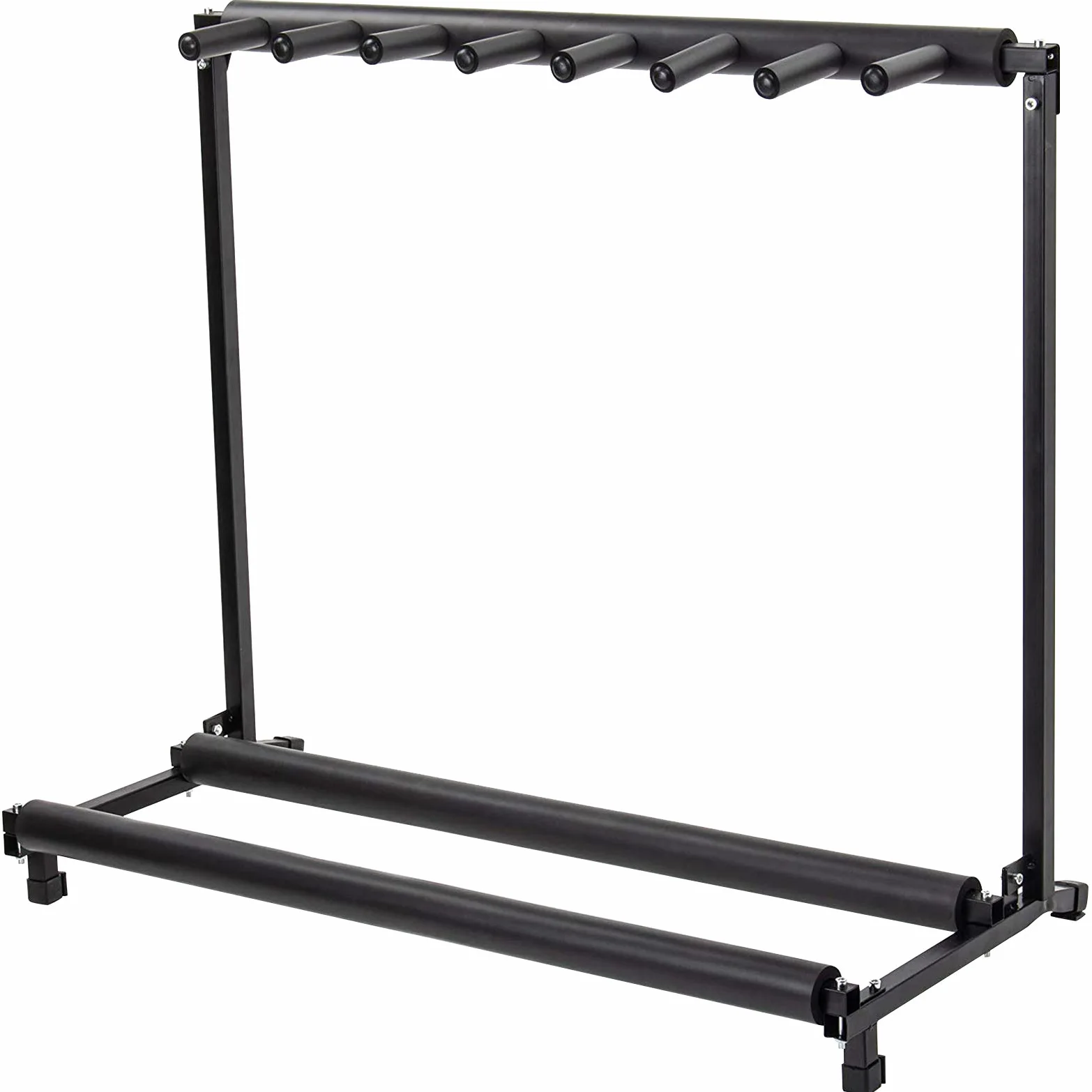 Display4top Supporto pieghevole per 7 chitarre - Porta chitarra nera portatile. Imbottitura per chitarra classica acustica, elettrica, per basso