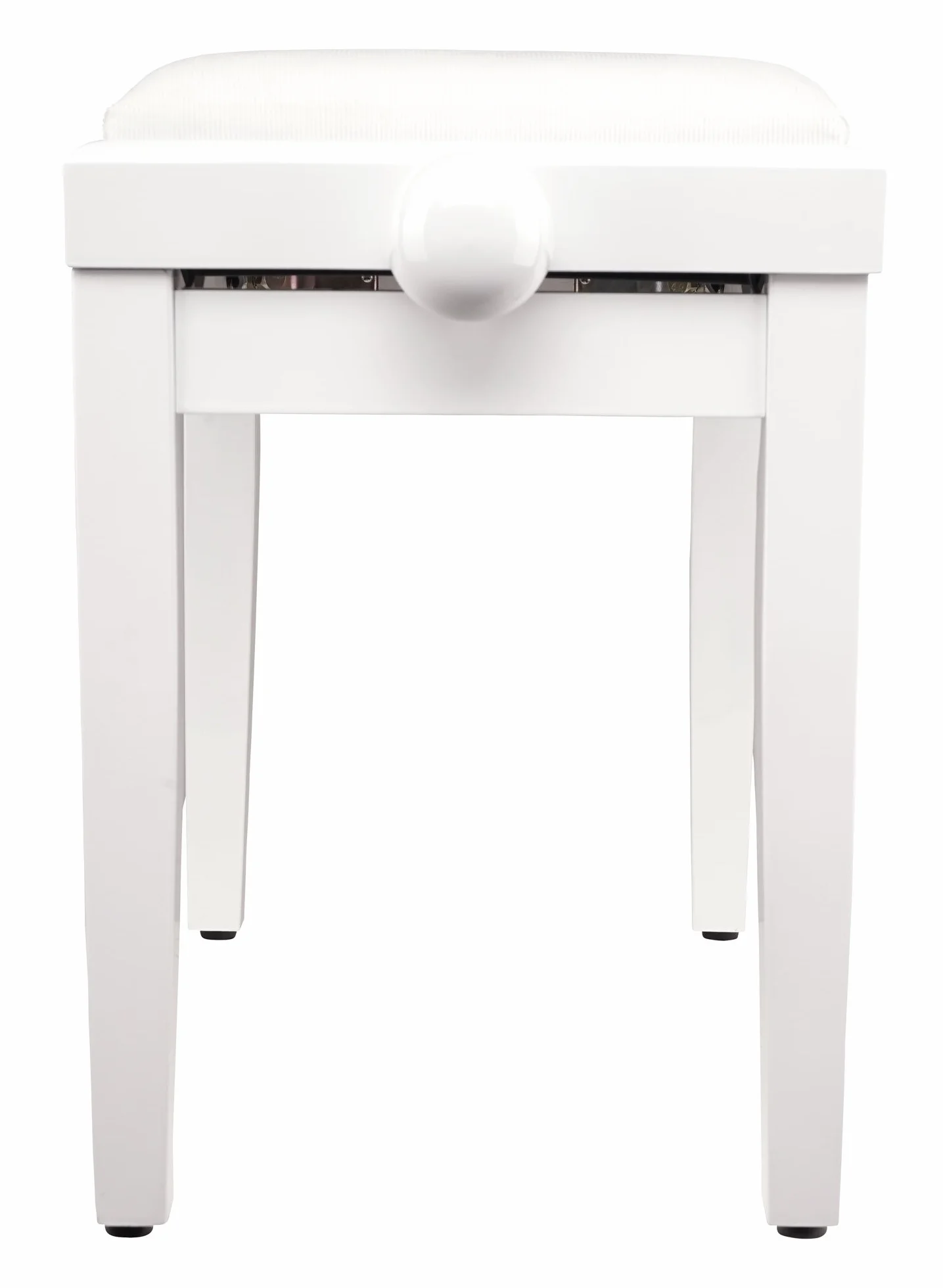 Classic Cantabile Panca per pianoforte bianco lucido - Altezza regolabile da 47 a 56 cm - Sgabello con meccanismo a fuso - Seduta panchetta 55 x 32 cm - Sedia con rivestimento in velluto, stabile