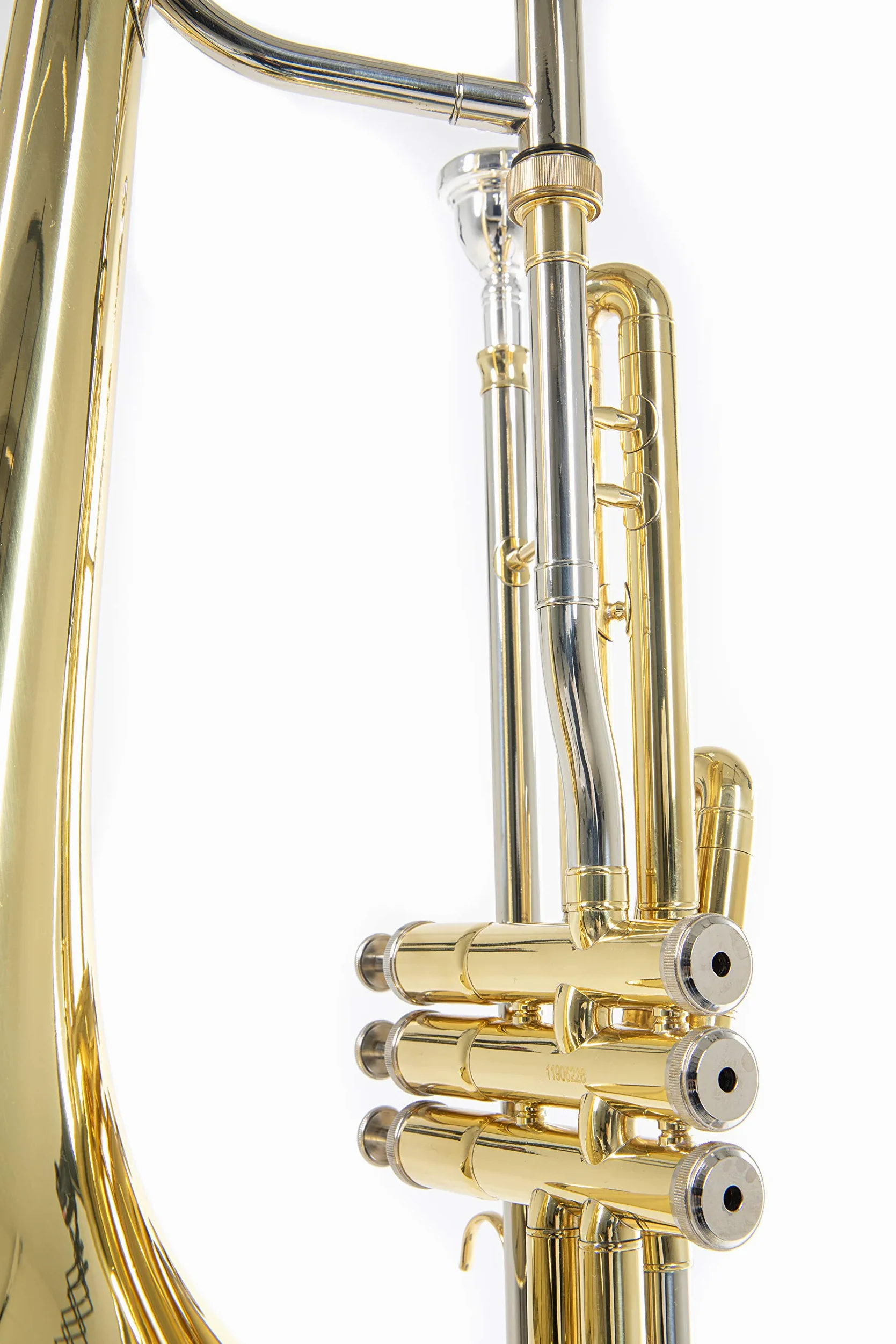 Roy Benson Bb valve trombone VT-227 (campana in ottone Premium da 8", tubo principale e archetto in alpacca, 3 valvole in acciaio inox, strumento di punta per musicisti professionisti)