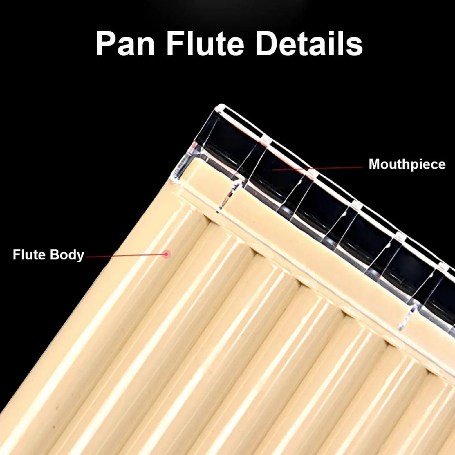 Flauto Di Pan Professionale 18 Pipe Pan Strumento Musicale Cinese Flauto Panpipes C Key Pan Pipes Per Principianti(Black)