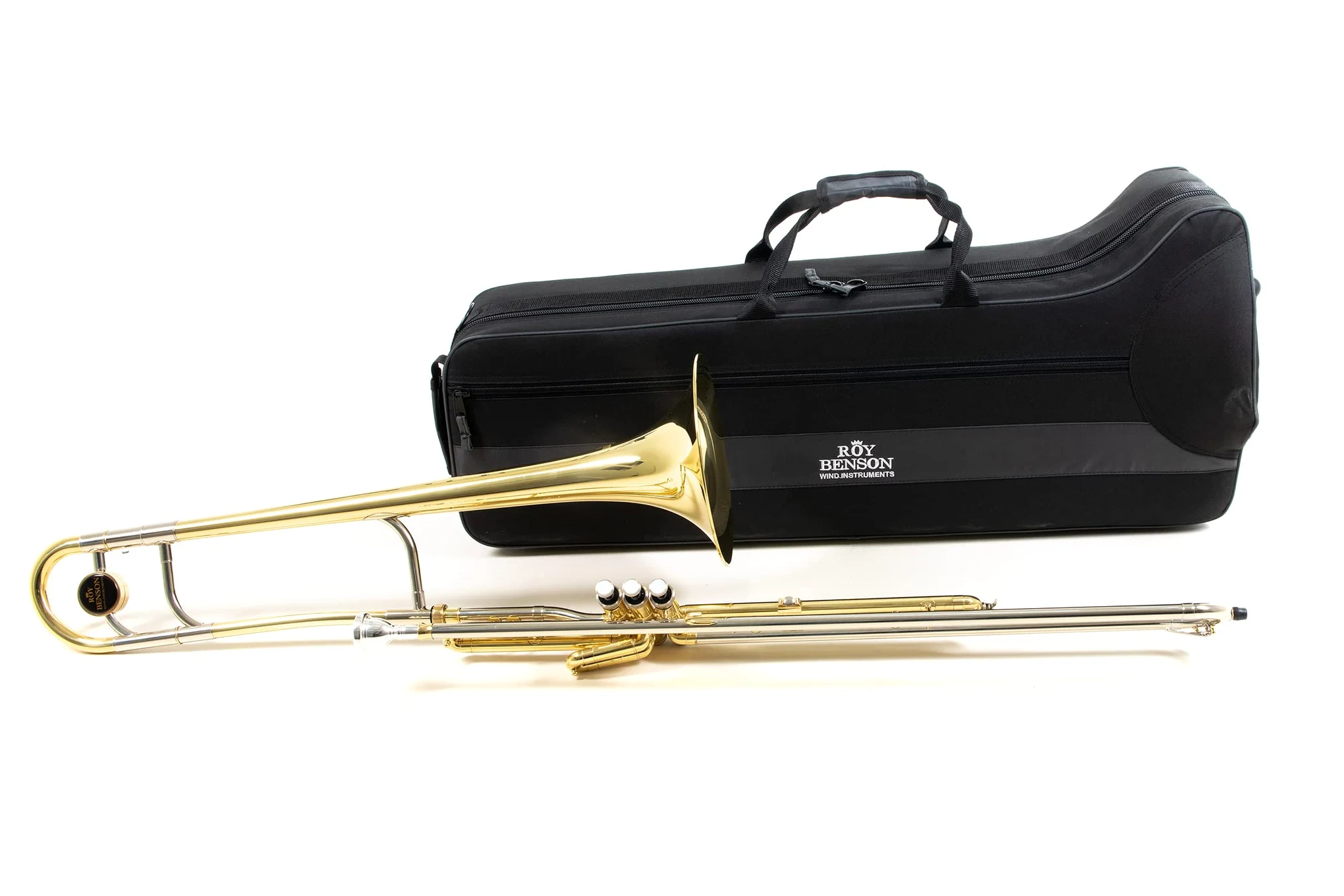 Roy Benson Bb valve trombone VT-227 (campana in ottone Premium da 8", tubo principale e archetto in alpacca, 3 valvole in acciaio inox, strumento di punta per musicisti professionisti)