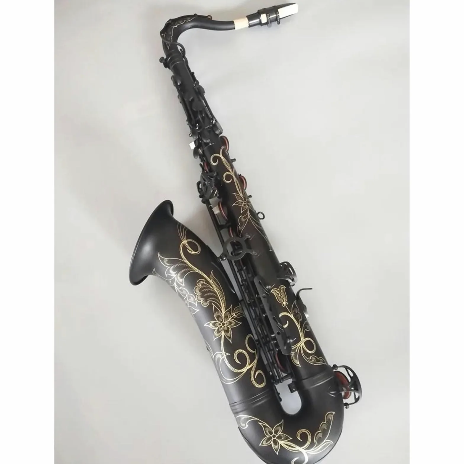 sassofono Sassofono Tenore Strumento Musicale Professionale Che Suona Il Sax Tenore Nero Opaco