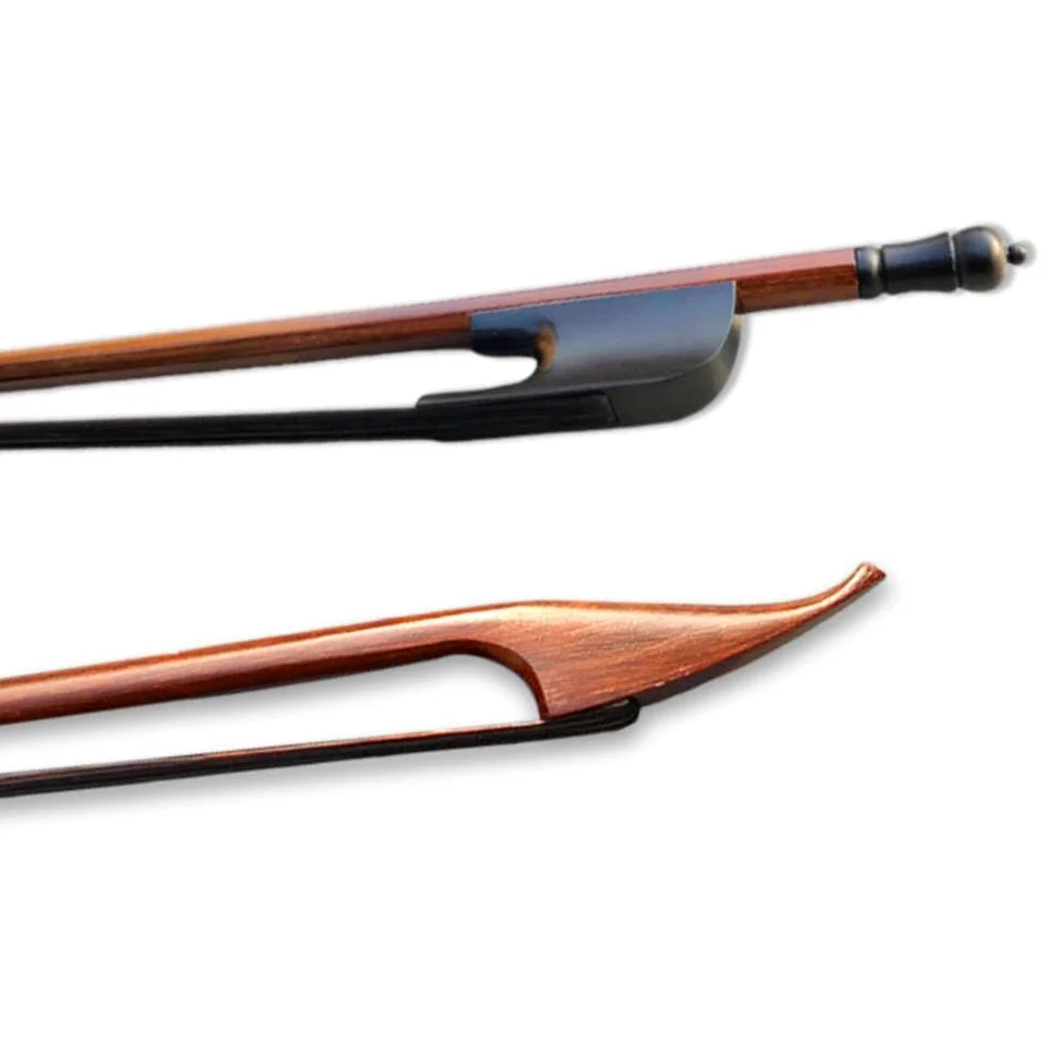 Brazilwood Archetto per violino 4/4 in stile barocco con rana in ebano naturale in crine di cavallo dritto (nero), VBOW-BAR-HEI-0