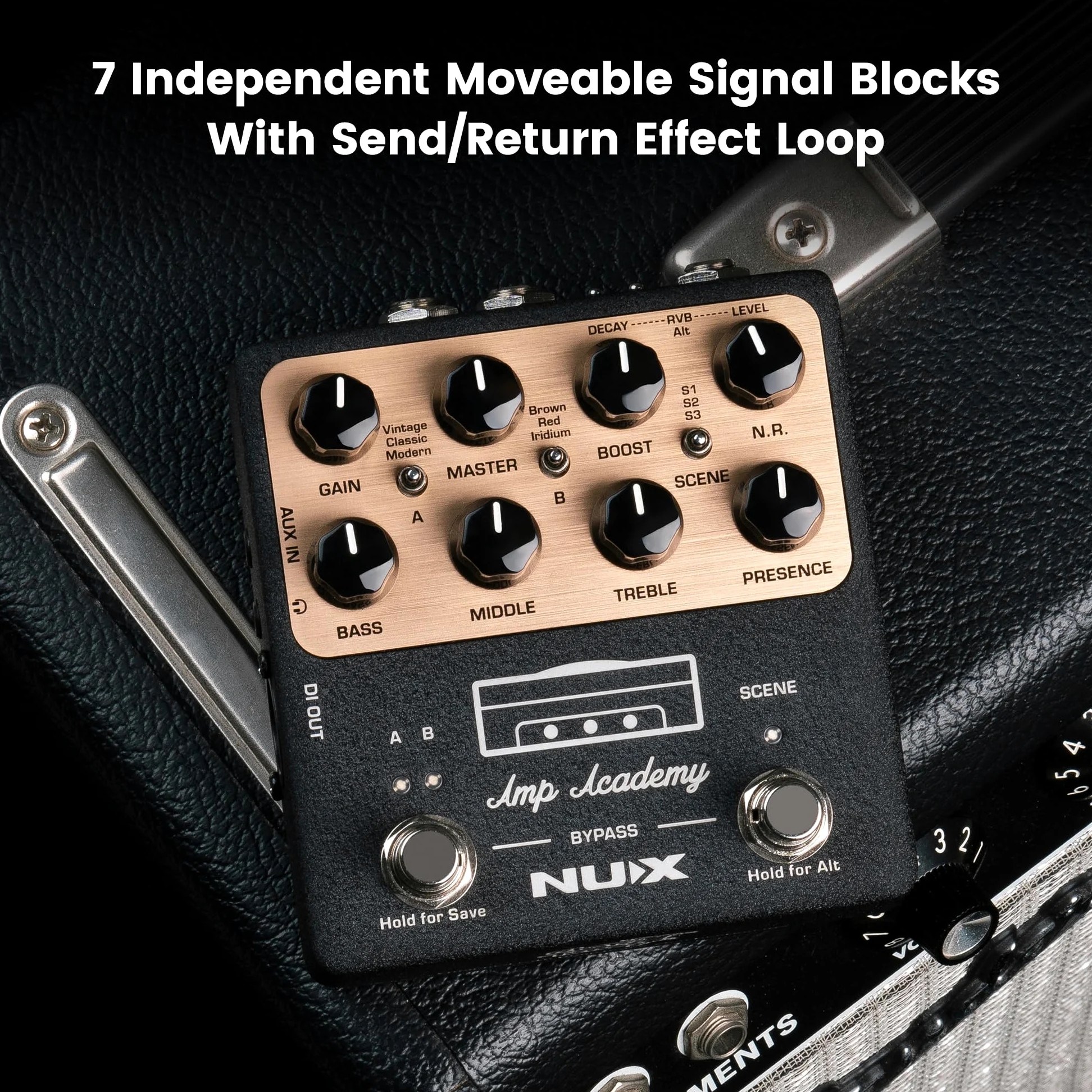 NUX NGS-6 Amp Academy Amp Modeler Pedale per chitarra 1024 campioni IR, caricatore IR di terze parti