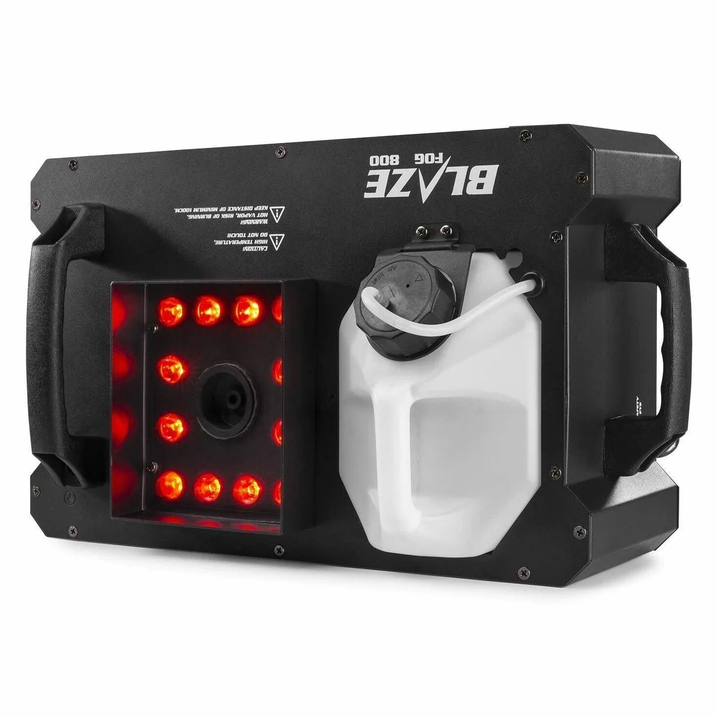 BeamZ BLAZE800 - Macchina per fumo verticale e orizzontale RGBA, 800 Watt, 12 LED da 4 watt, serbatoio 2,8 L con indicatore, modalità DMX o autonoma, ideale per creare un'atmosfera visiva