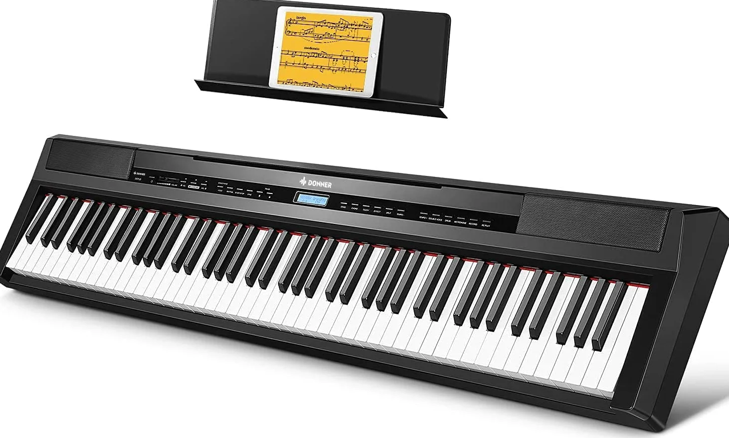Donner Pianoforte Digitale, 88 Tasti Pesati, Pianoforte Elettrico Portatile con Pedale di Sustain & FX F900520 Stand per Tastiera
