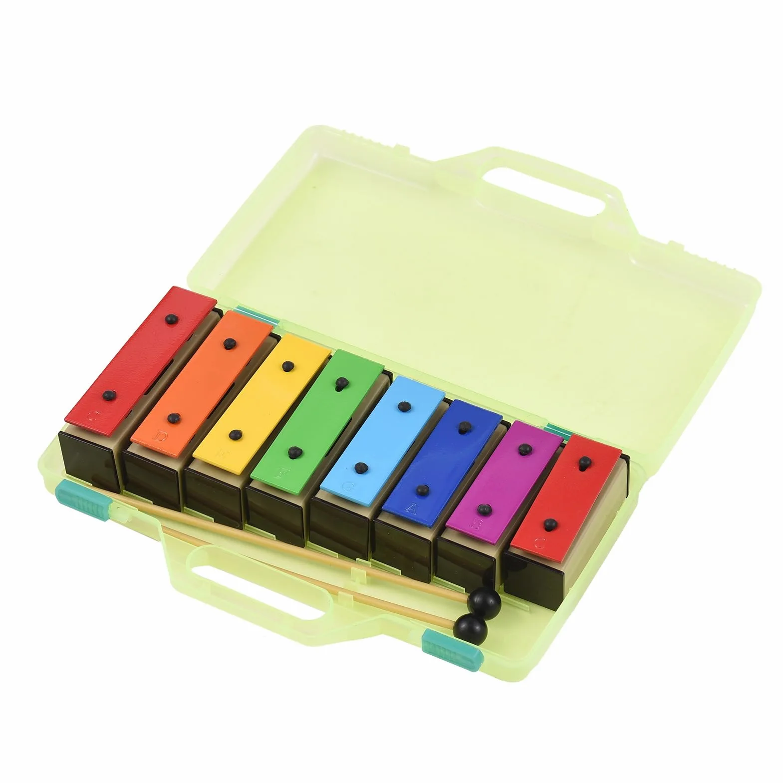 xilofono ​Legno Risonatore A Campana con Piastra Metallica Rimovibile Glockenspiel Colorato A 8 Note con Mazzuolo in Plastica
