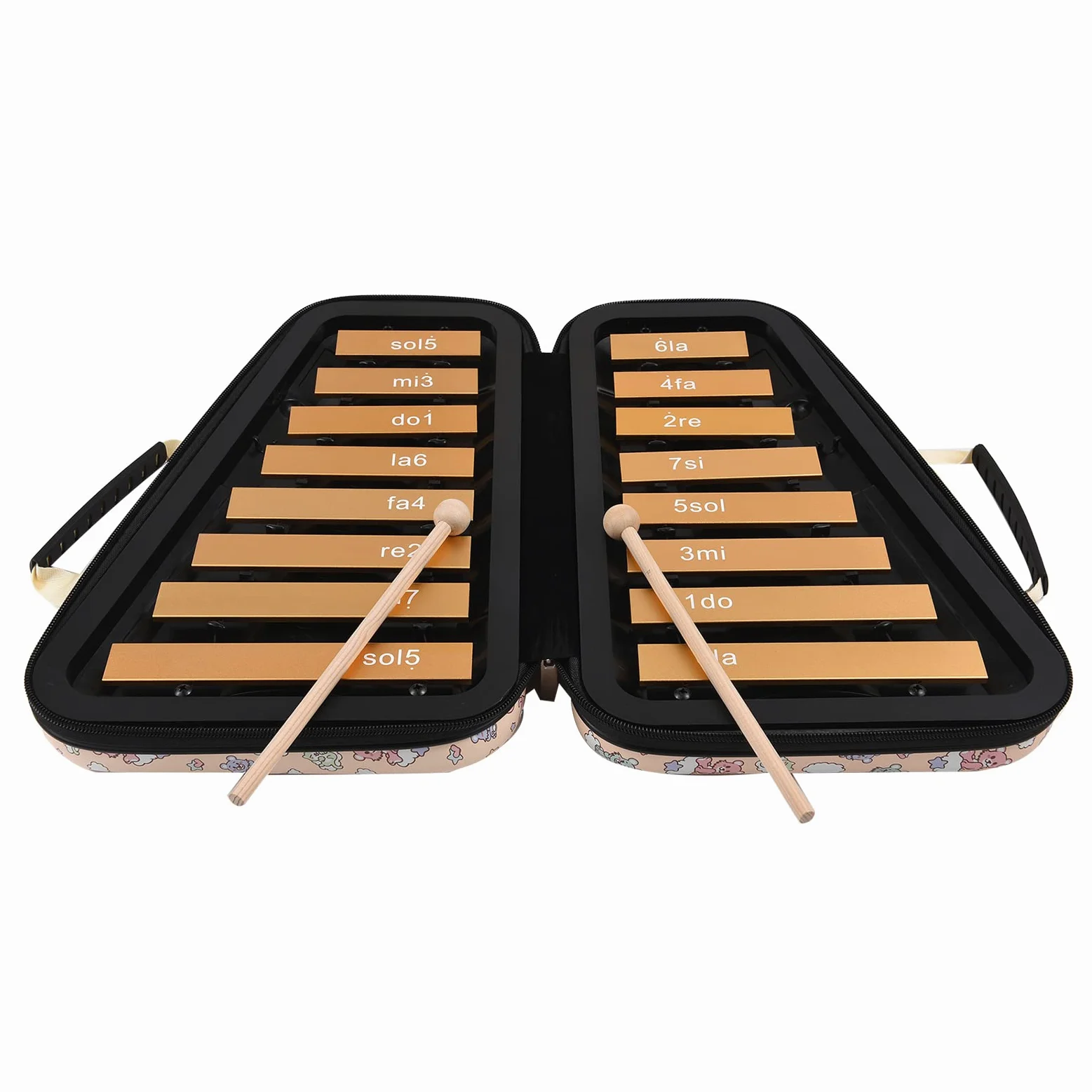 Hanzete 16 tasti Glockenspiel Piastra in alluminio xilofono 16 note strumento a percussione musicale educativo precoce con custodia martelletti per bambini sviluppo musicale dei sensi