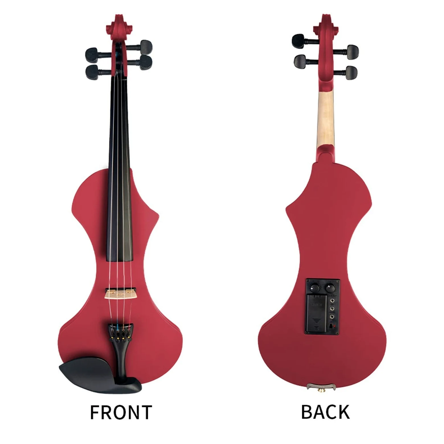 Violino Elettrico 4/4 in Legno Massello Set Silenzioso con Custodia da Trasporto + Cavo Audio + Stringhe Extra + Sintonizzatore + Bridge Violino Studente Kit Violini