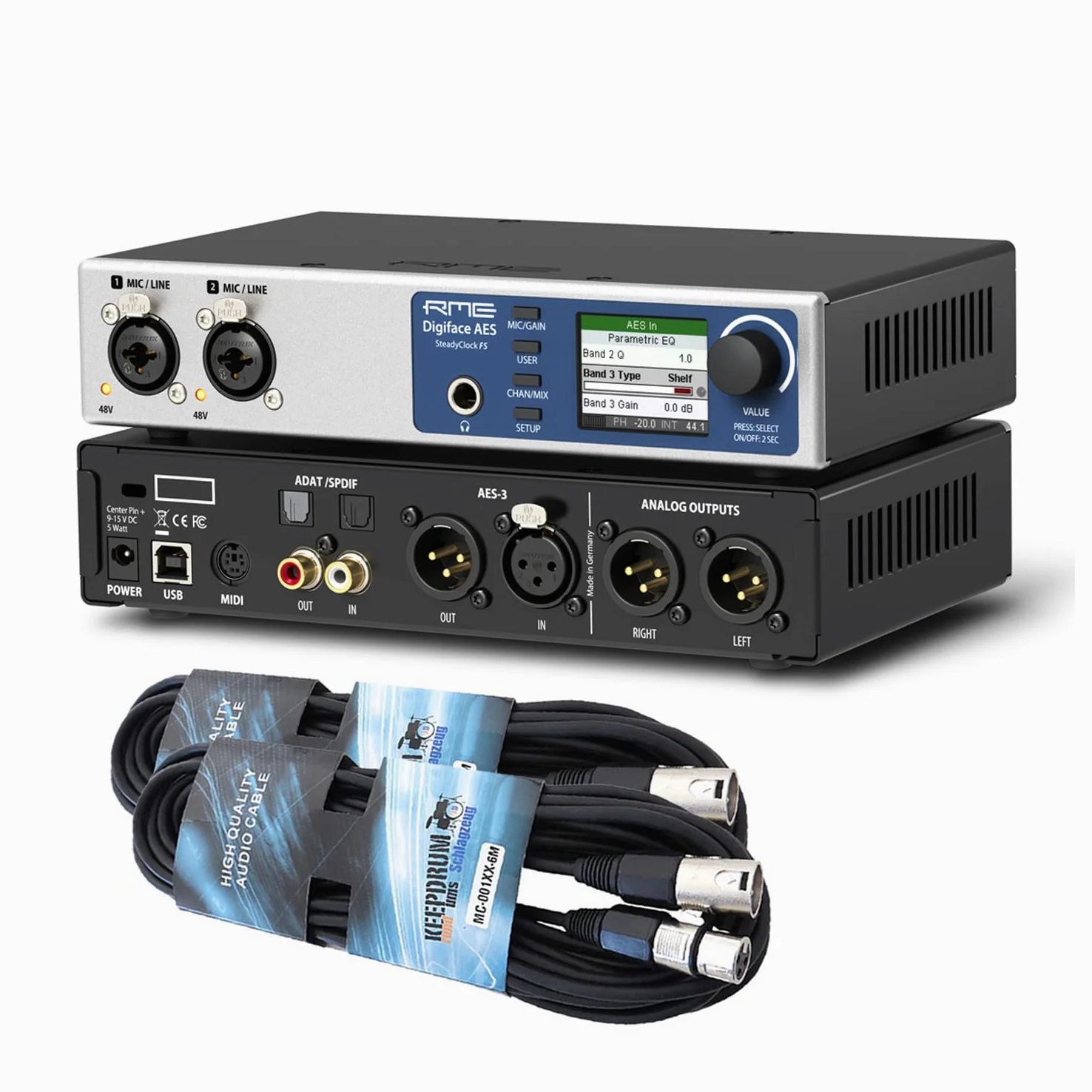 RME Digiface AES USB Audio Interface scheda audio + 2 cavi Keepdrum XLR