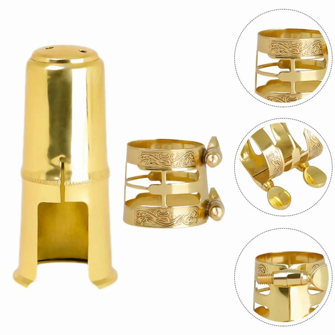 ibasenice 4sets Accessori Per Sax e Clarinetto Cappuccio Con Clip Decorativa Facile Da Installare Resistente e Duraturo Strumenti Musicali Per Professionisti e Principianti