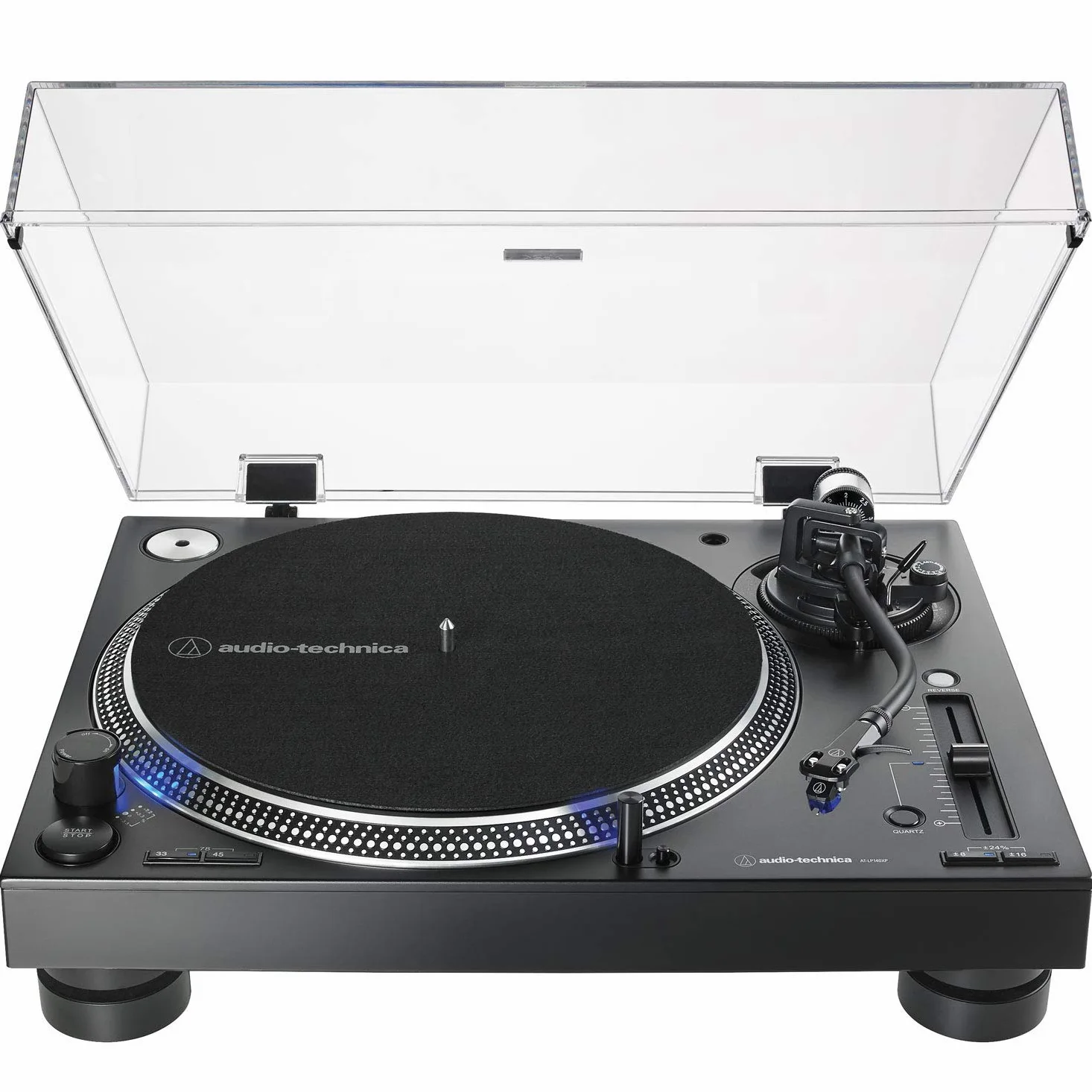 Audio Technica AT-LP140XP-BK Direct-Drive Professional Fully Manual DJ Turntable (Black)
