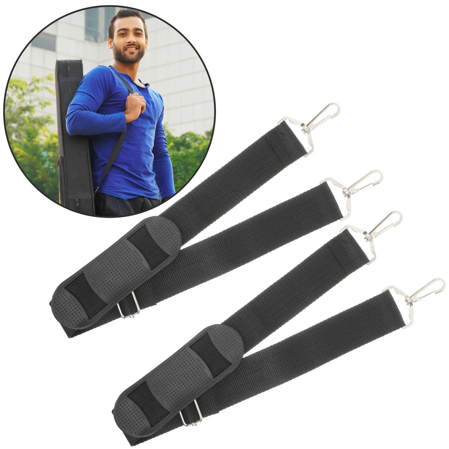 Alasum Cinghie Imbottite Spallacci Comodi 2 Pezzi Set per Custodia Violino in Canvas Nero per Performance all Aperto