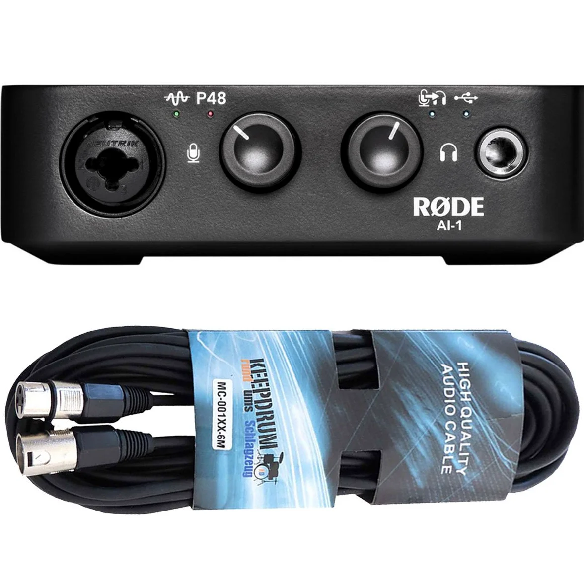 Rode AI-1 - Interfaccia audio USB + cavo Keepdrum XLR da 6 m