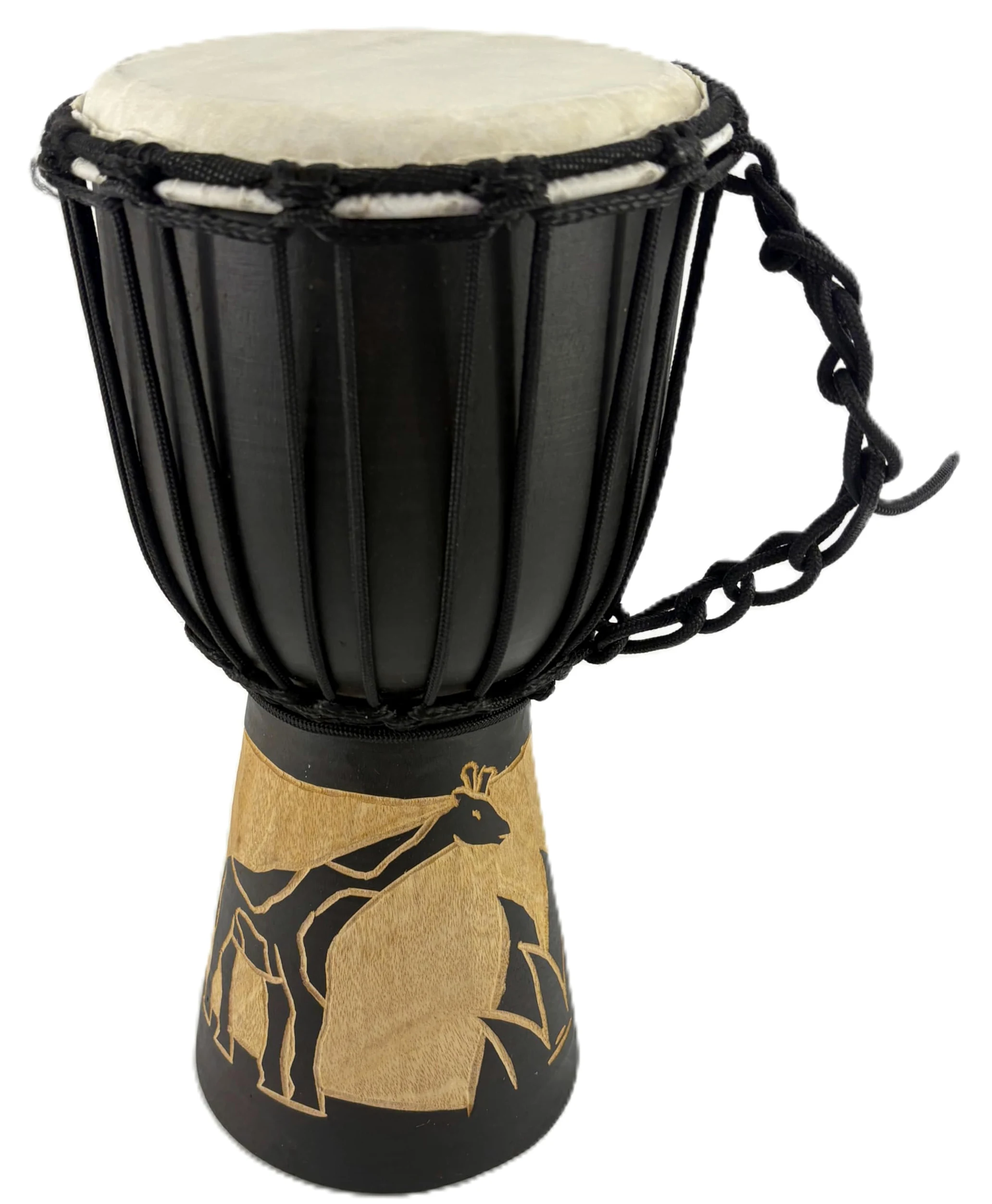 Djembe 30 Cm Per Bambini – Tamburo Africano In Legno Con Pelle Di Capra, Dipinto A Mano – Modello Giraffa M2