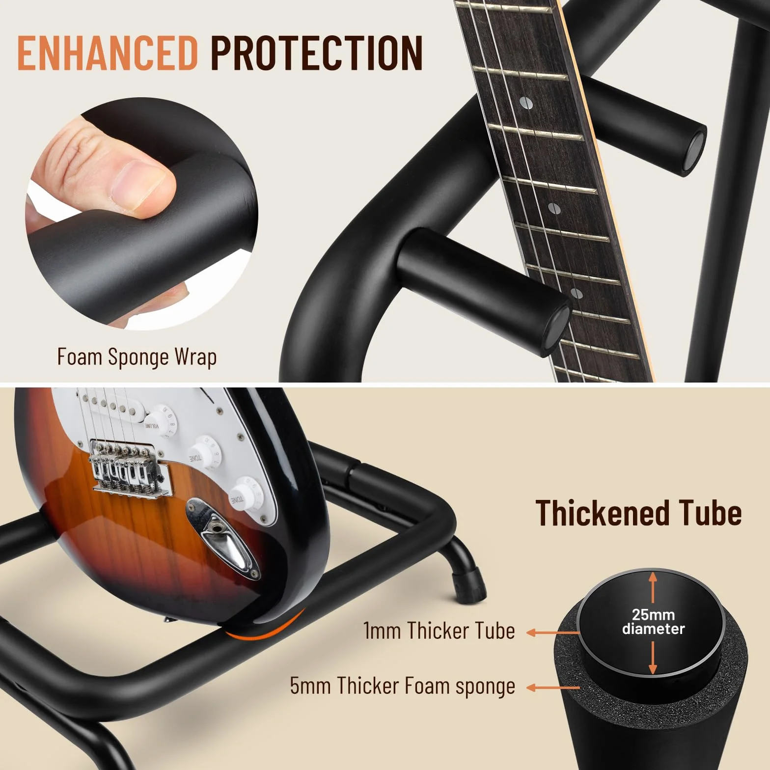 CAHAYA Supporto per chitarra multipla espositore per chitarra acustica pieghevole per 3 chitarre