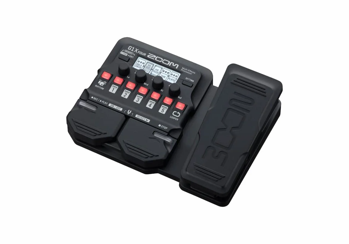 Zoom - G1X FOUR - Processore Multi-Effetti per Chitarra con Pedale di Espressione, con 70+ Effetti Integrati, Modellazione di Amplificatori, Looper, Ritmi, Accordatore, Alimentazione a Batteria